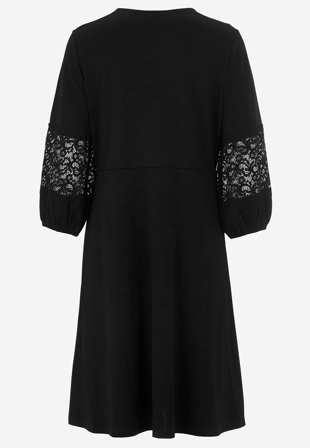 Viskosekjole med blondedetaljer