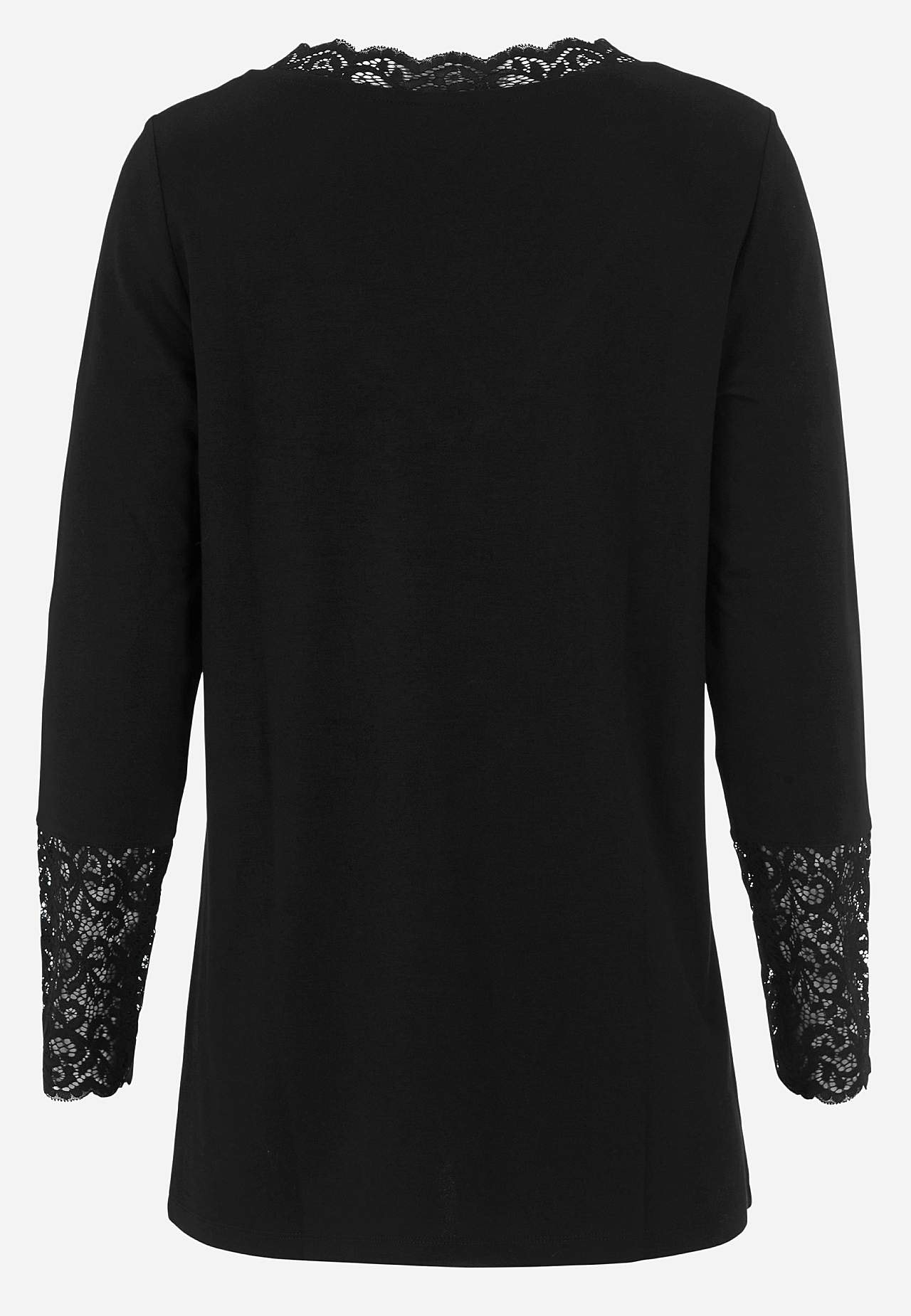 Jerseytunika med blondedetaljer