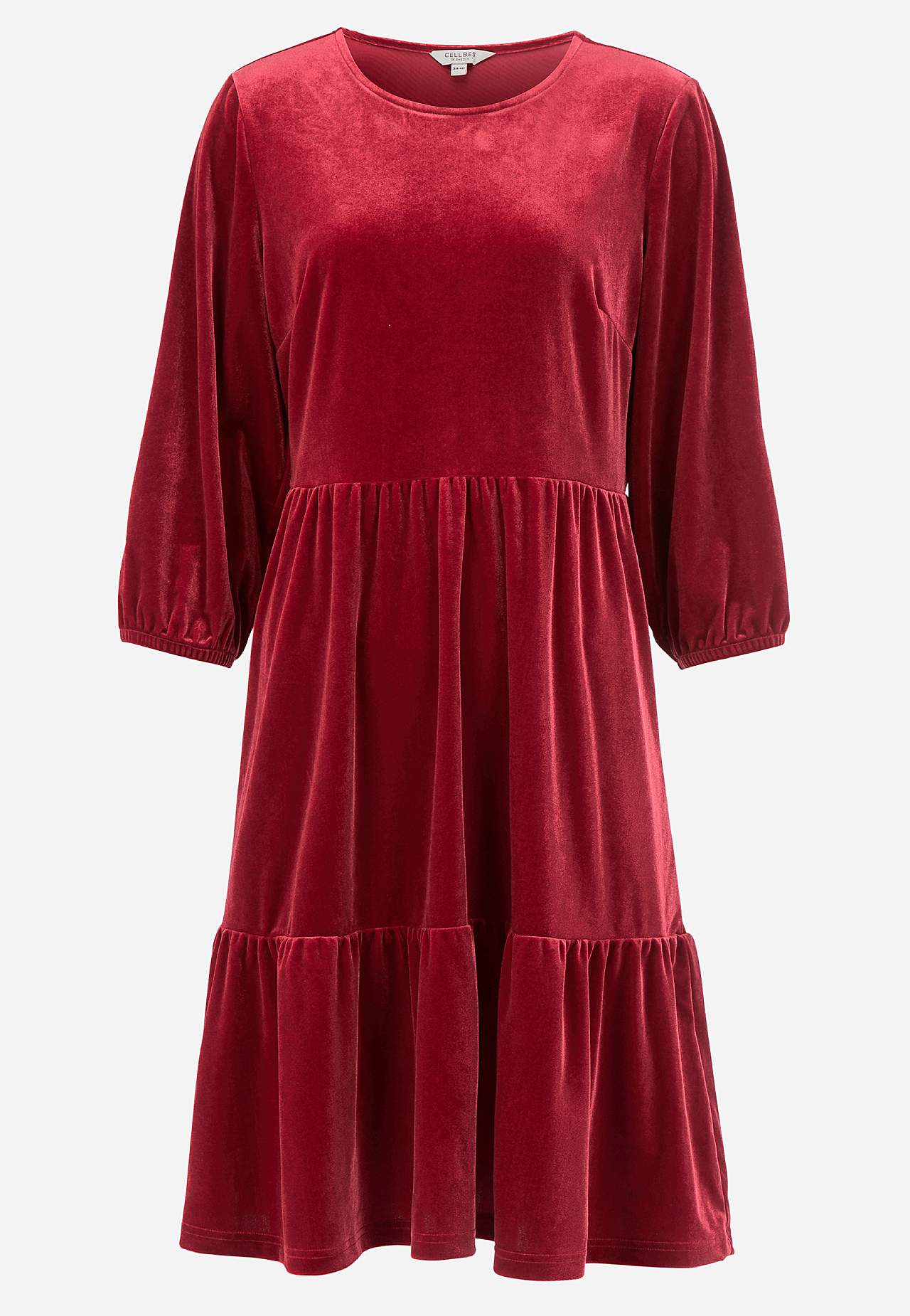 Fløjlskjole med volanter