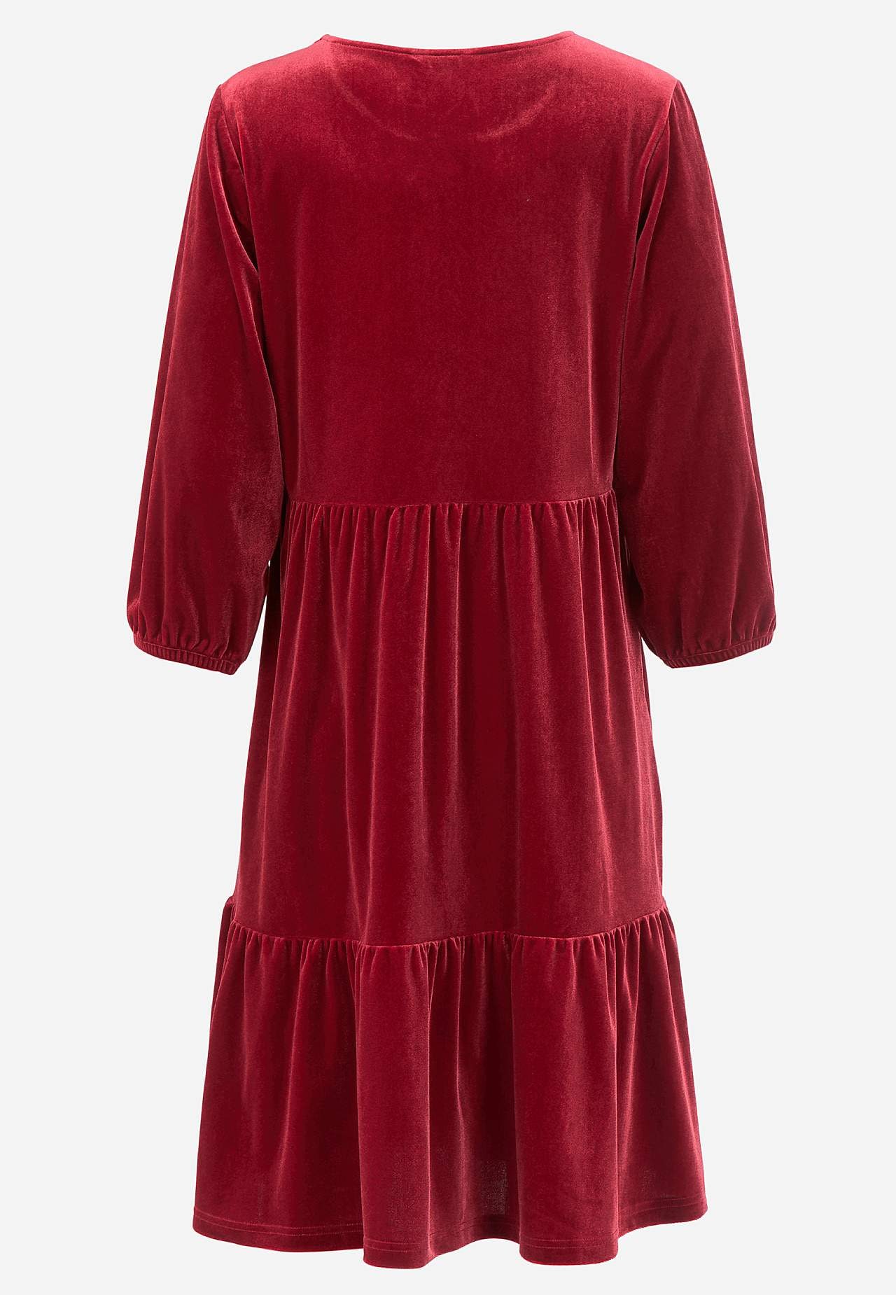 Fløjlskjole med volanter