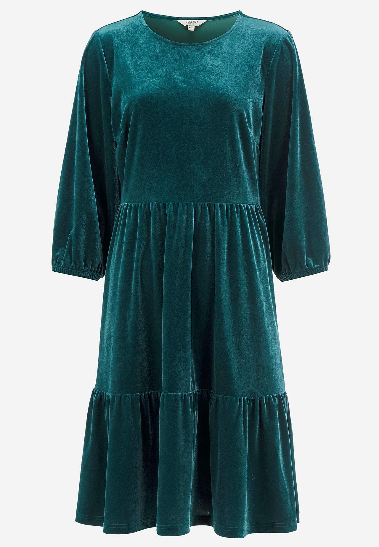 Fløjlskjole med volanter