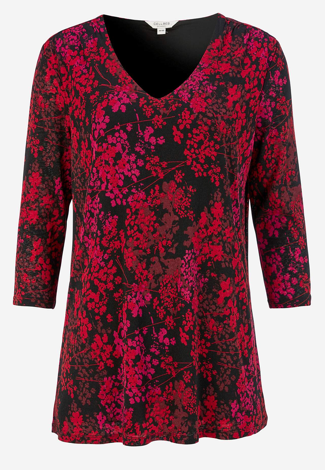 Tunika med et blomstermønster