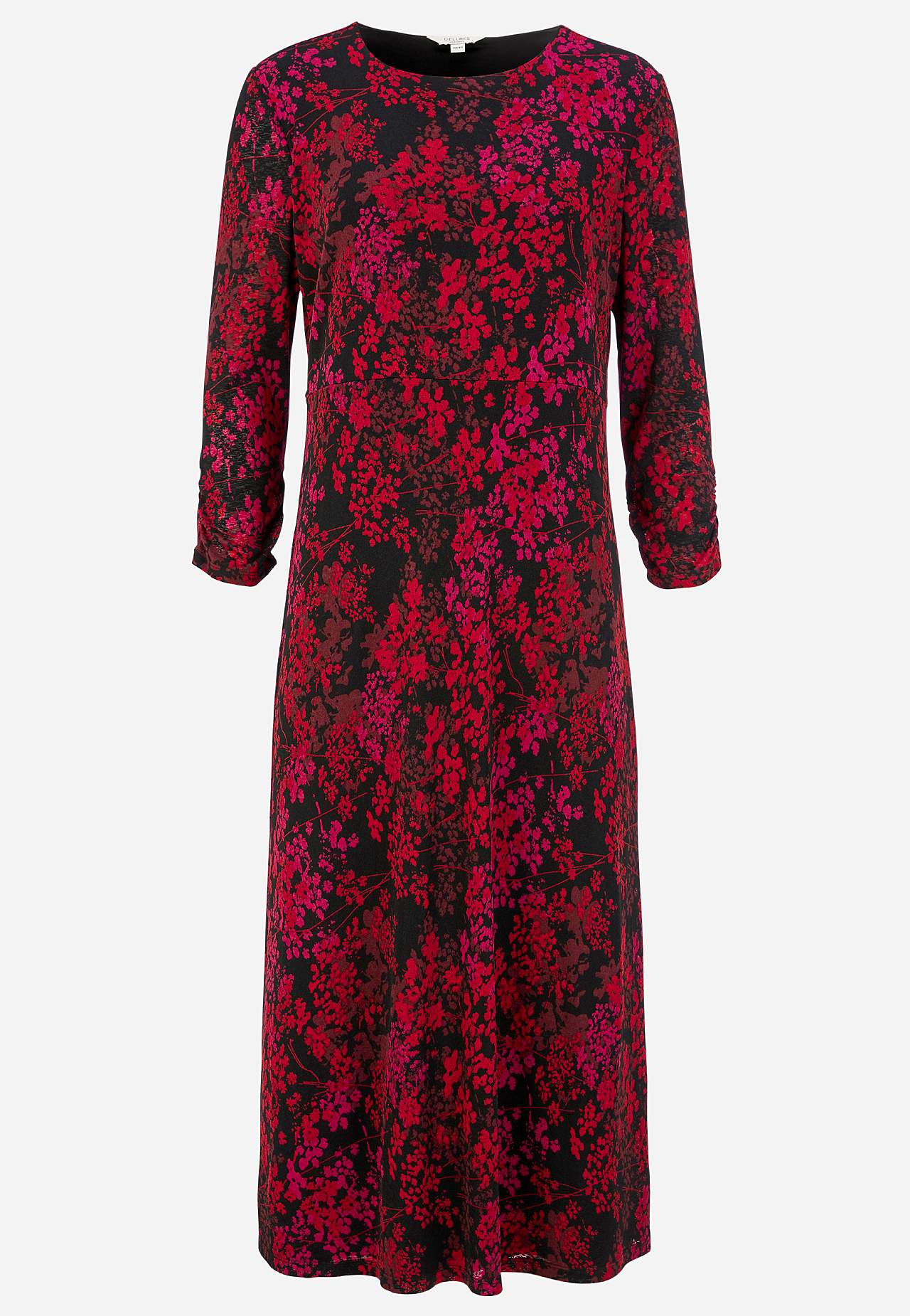 Midikjole med et blomstermønster