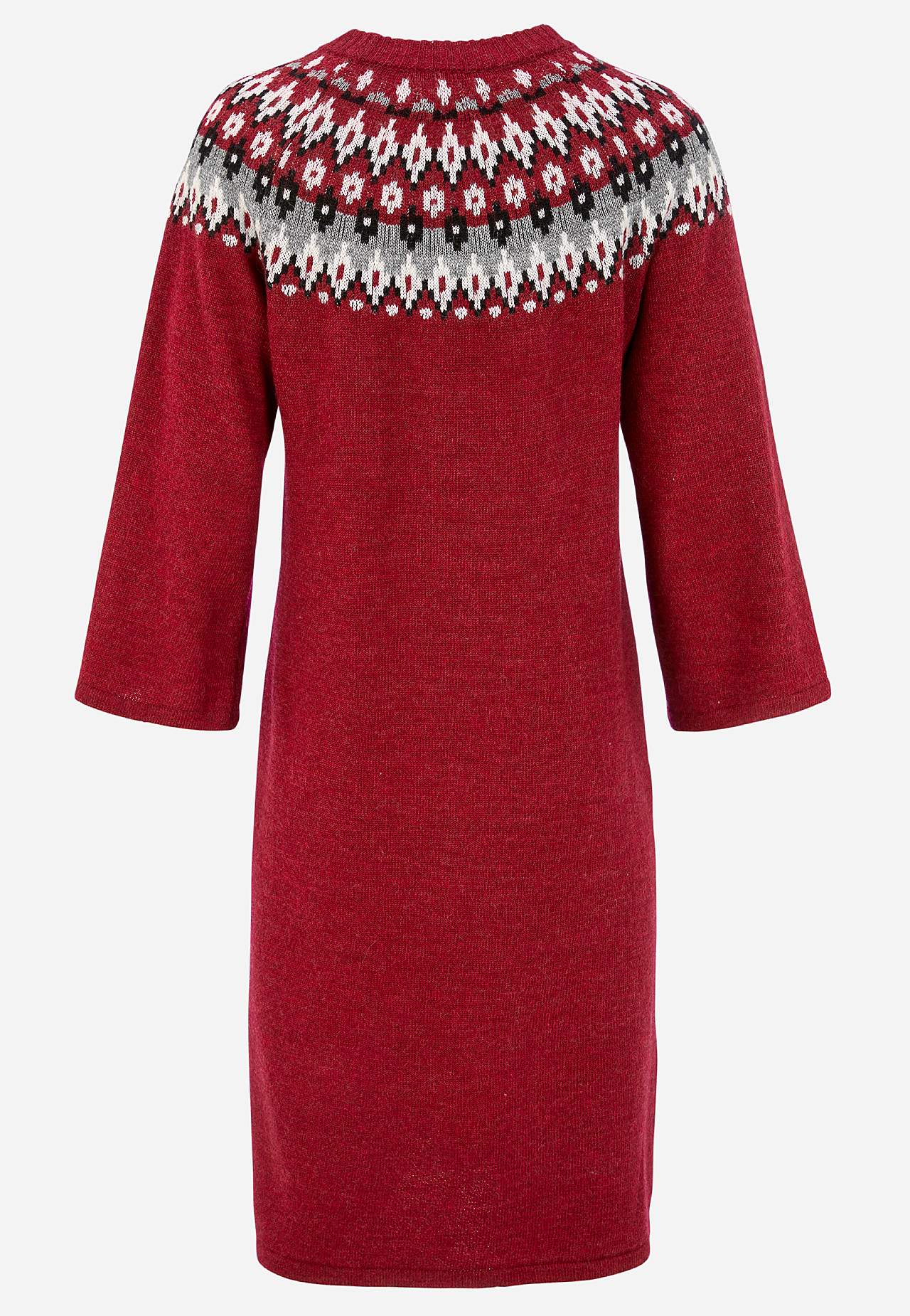 Strikket, jacquardmønstret kjole