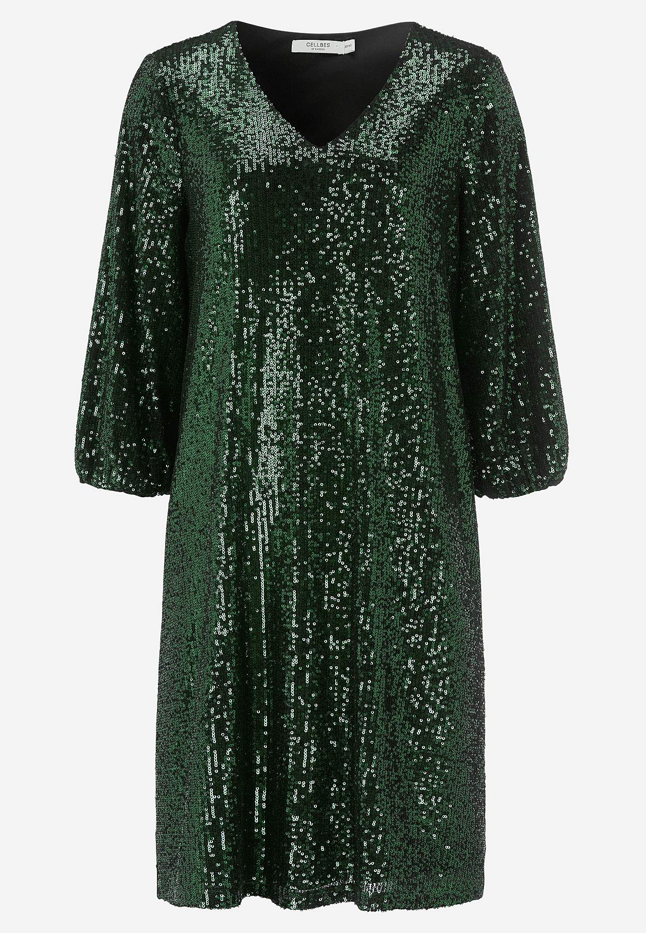 V-udskåret pailletkjole