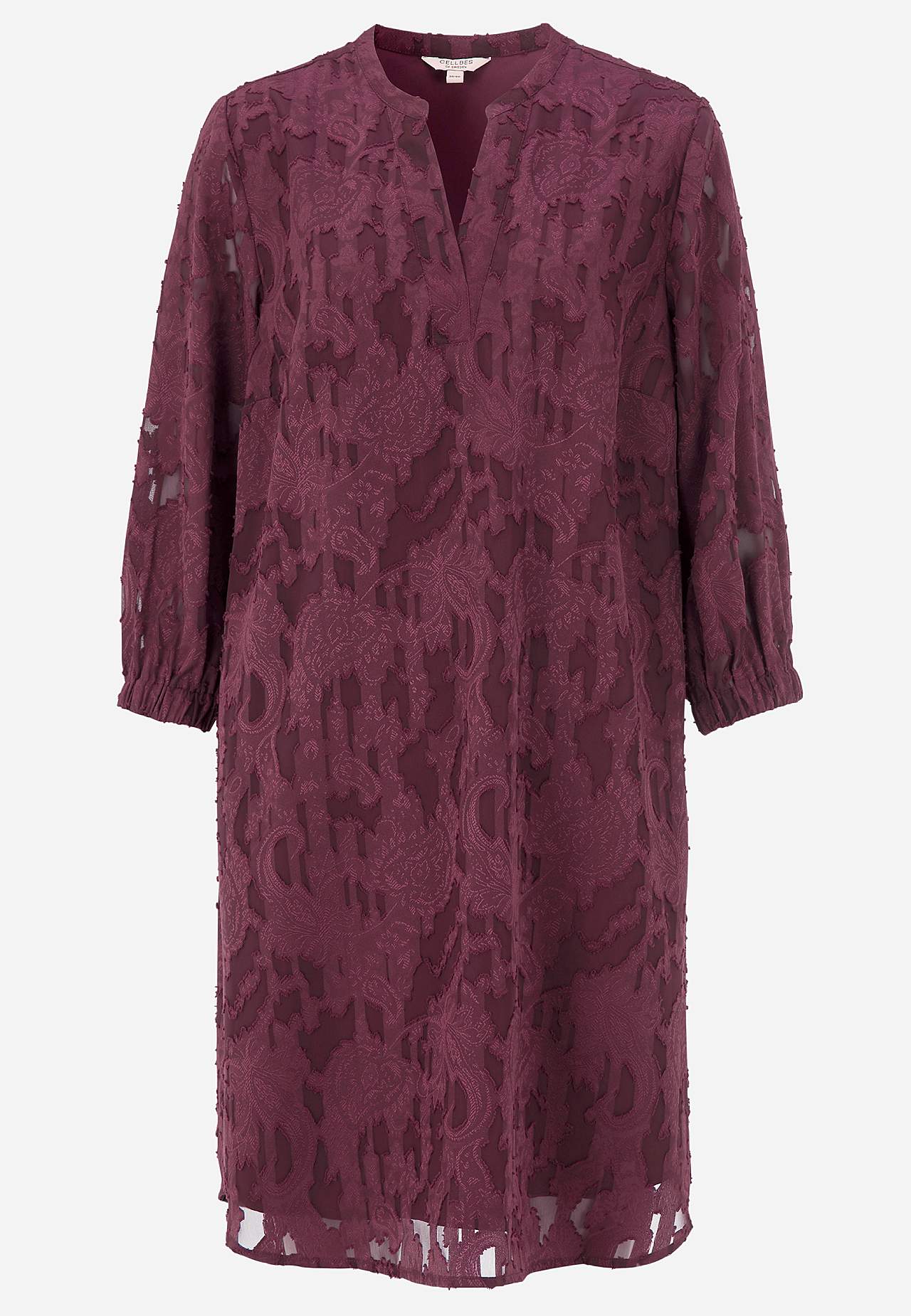 Jacquardvævet, næsten gennemsigtig kjole