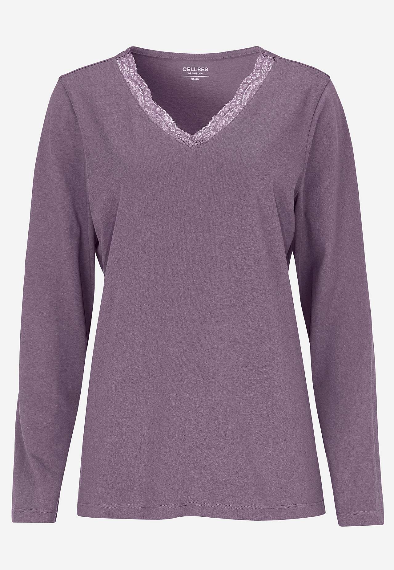 To-delt pyjamas med blondekant