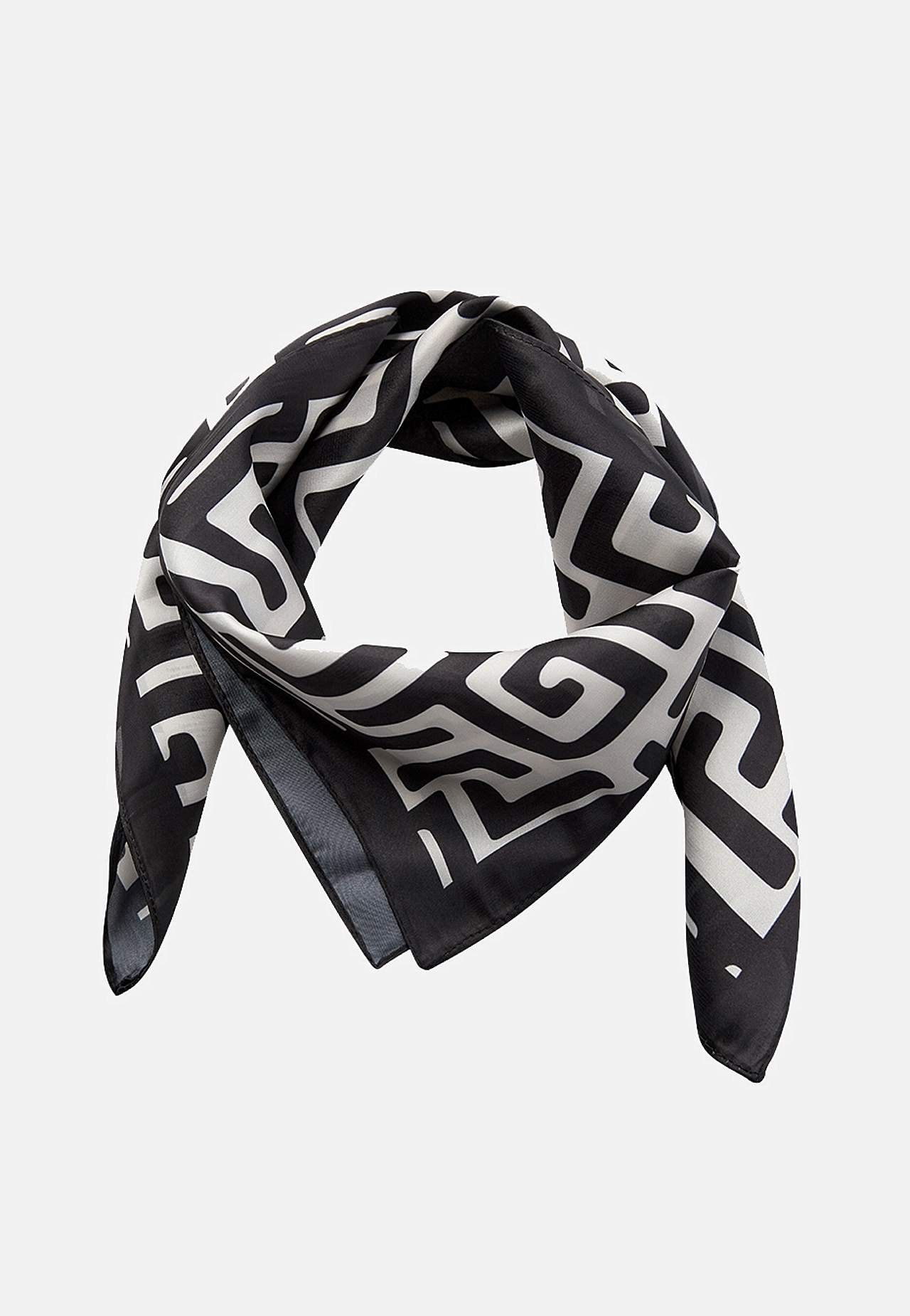 Tørklæde i mønstret satin