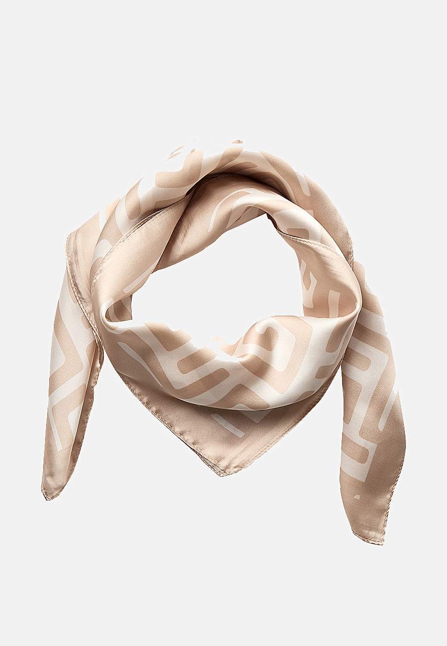 Tørklæde i mønstret satin