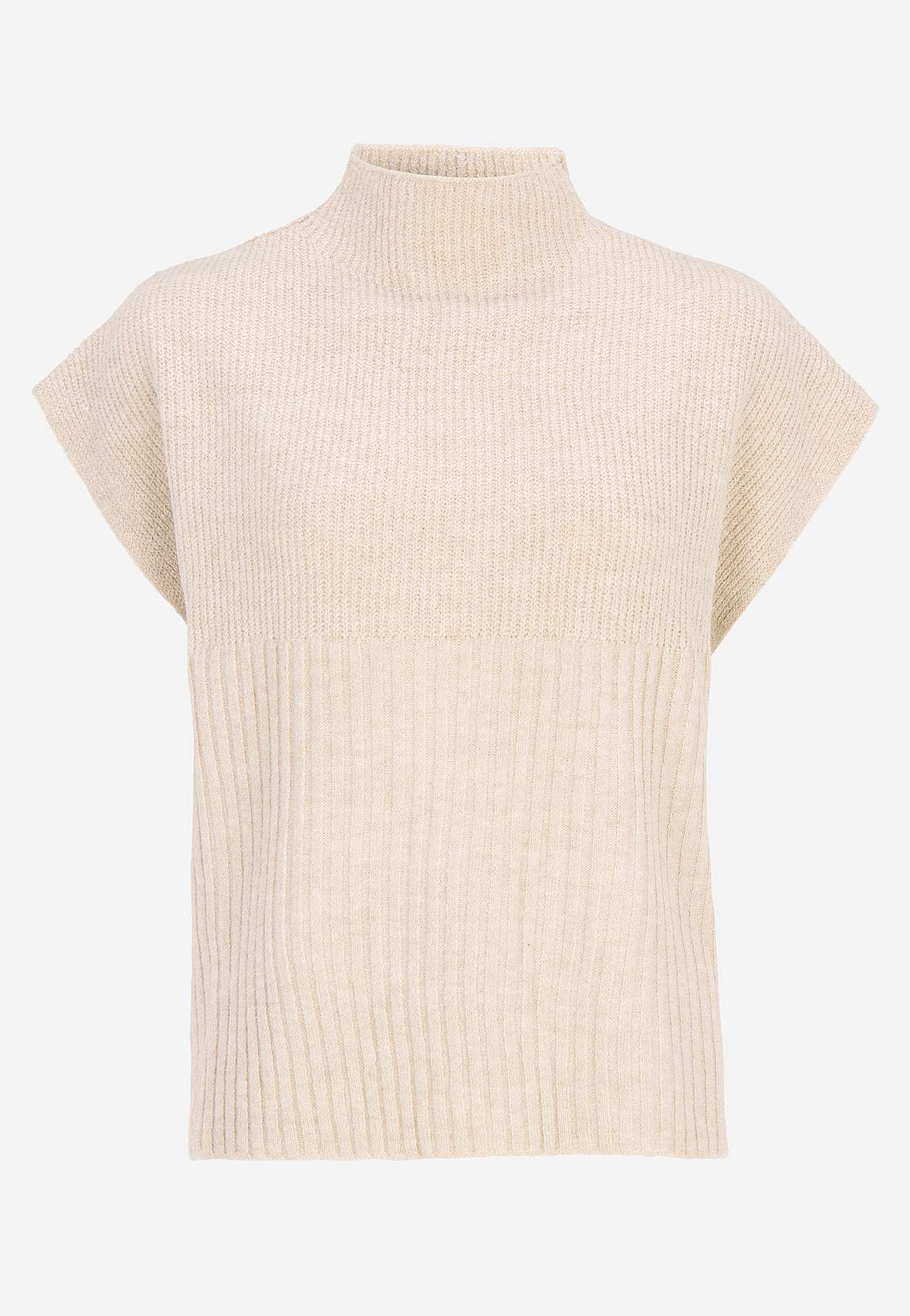 Strikket vest med halvrullekravetrøje