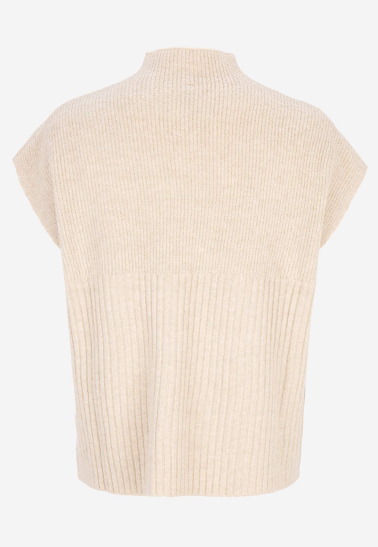Strikket vest med halvrullekravetrøje