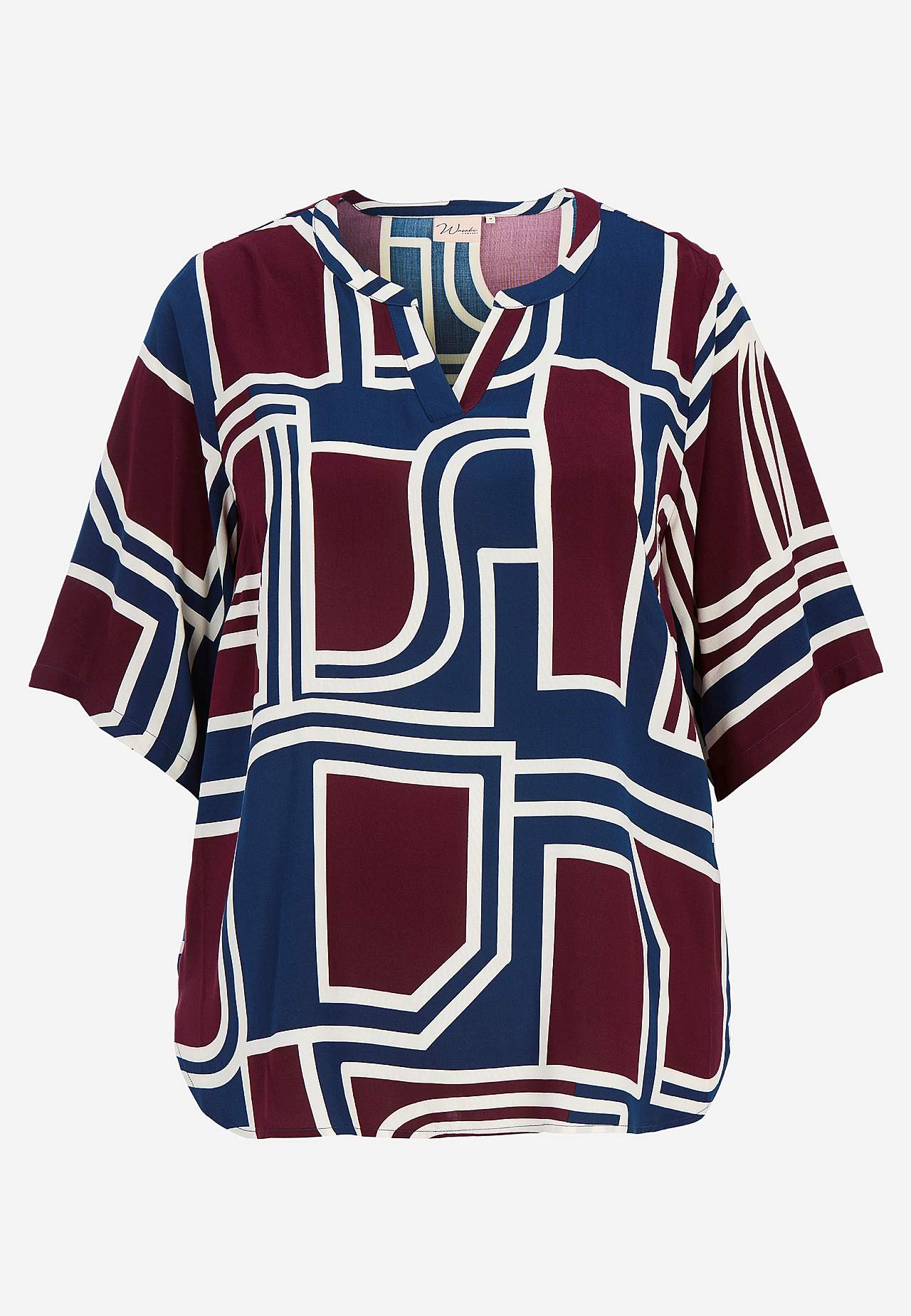 Mønstret viskosebluse