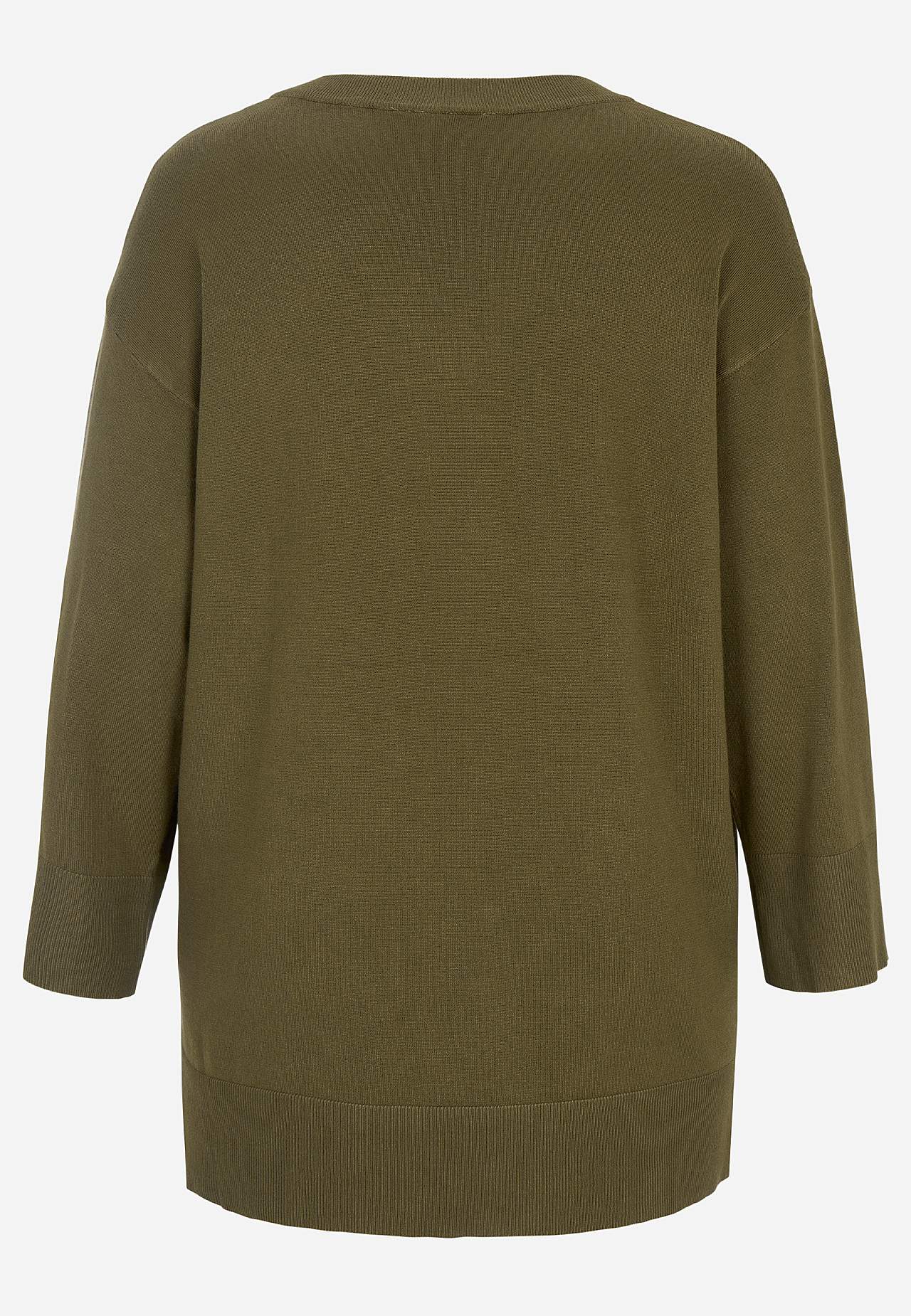 Fintstrikket trøje med v-hals