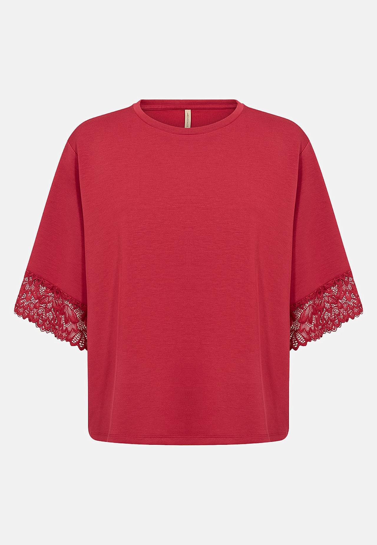 Superblød jerseytop med blonde
