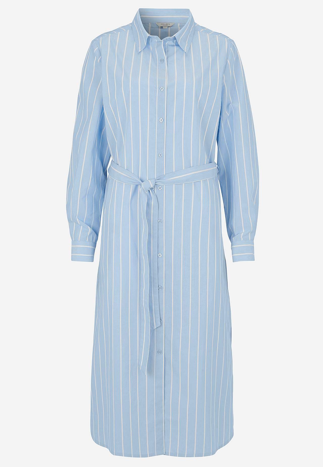 Stribet kjole med lommer