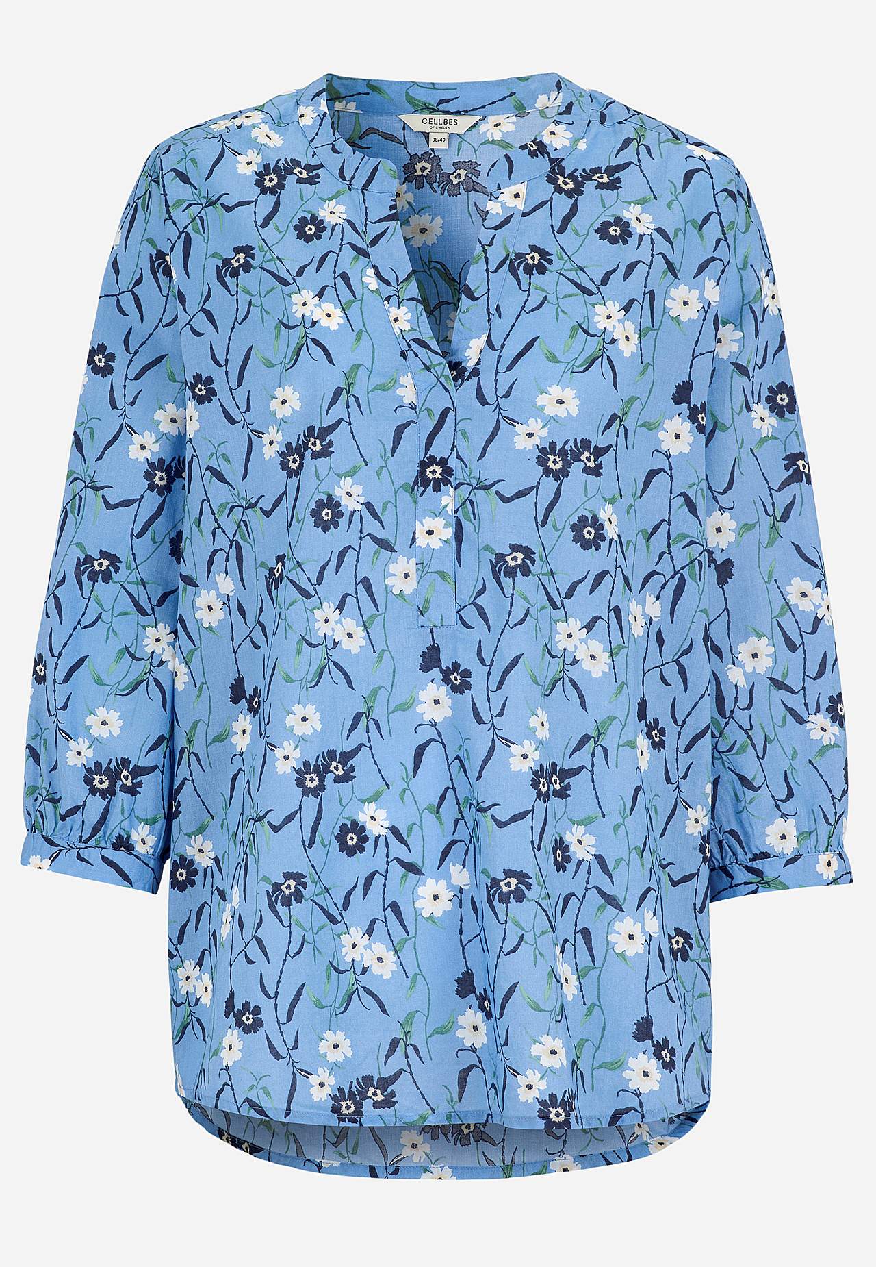 Vævet tunika med et blomstermønster