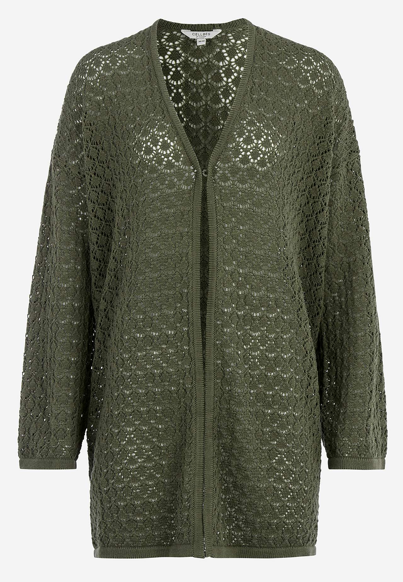 Strikket cardigan med hulmønster