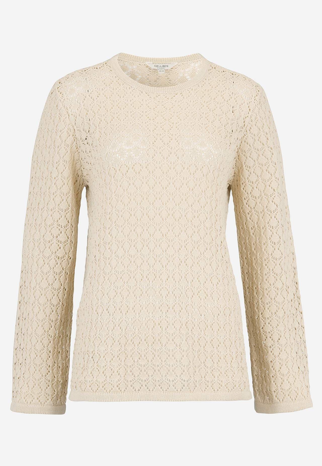 Strikket trøje med hulmønster