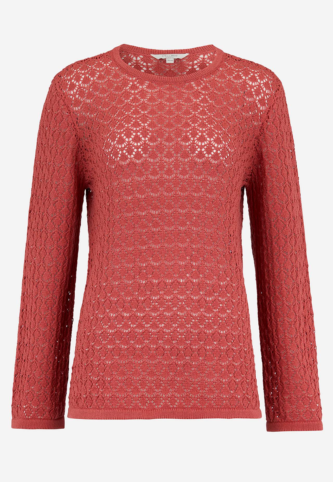 Strikket trøje med hulmønster