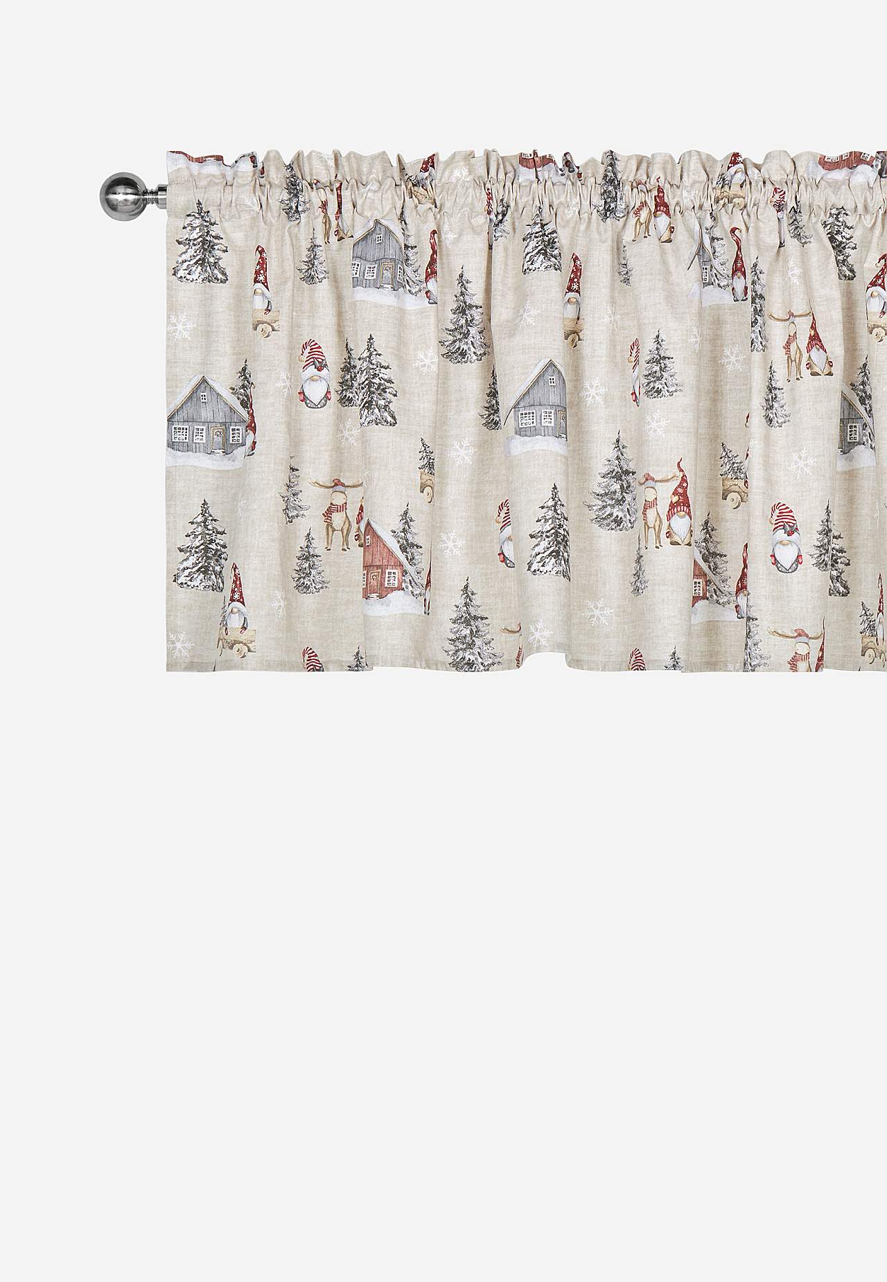 Gardinkappe med julemotiv