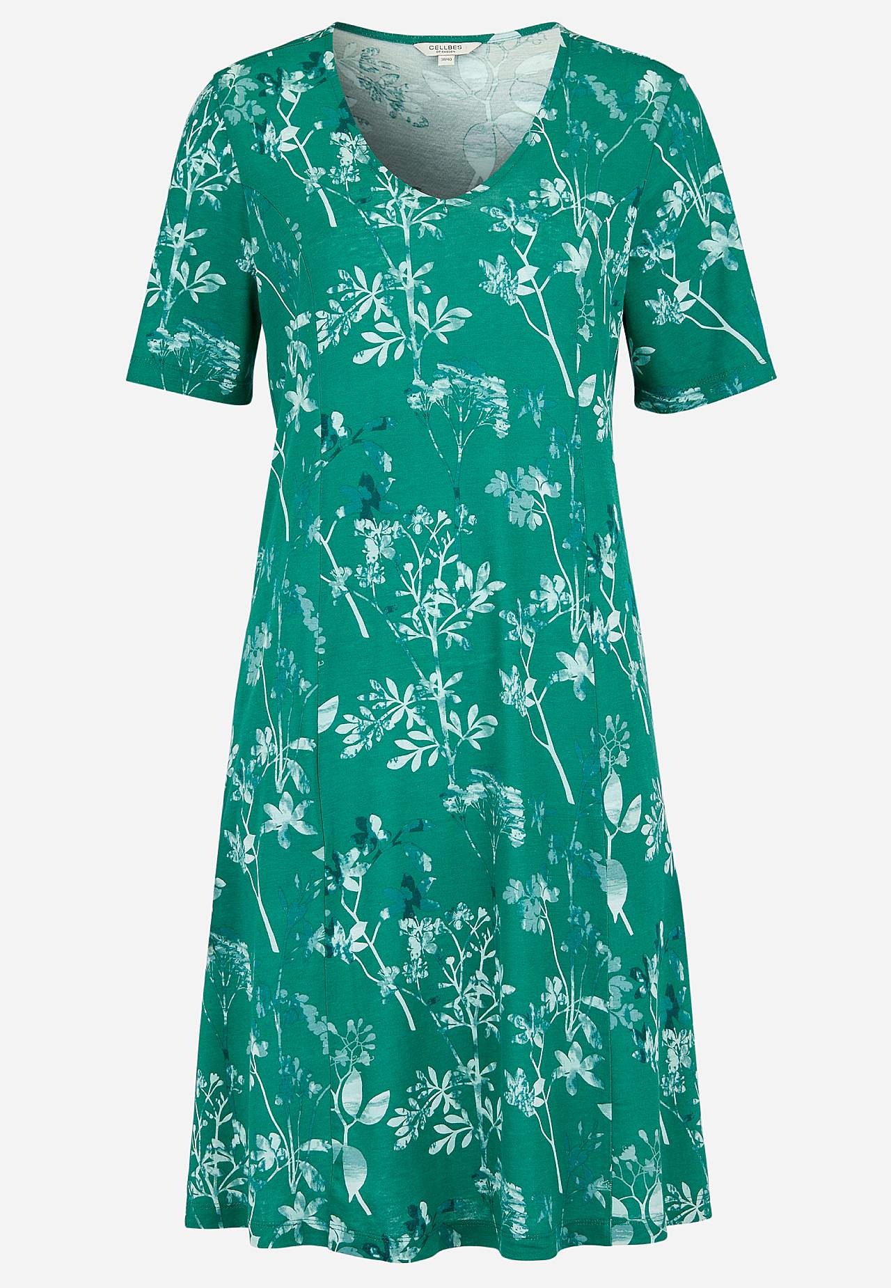 Mønstret jerseykjole med lommer