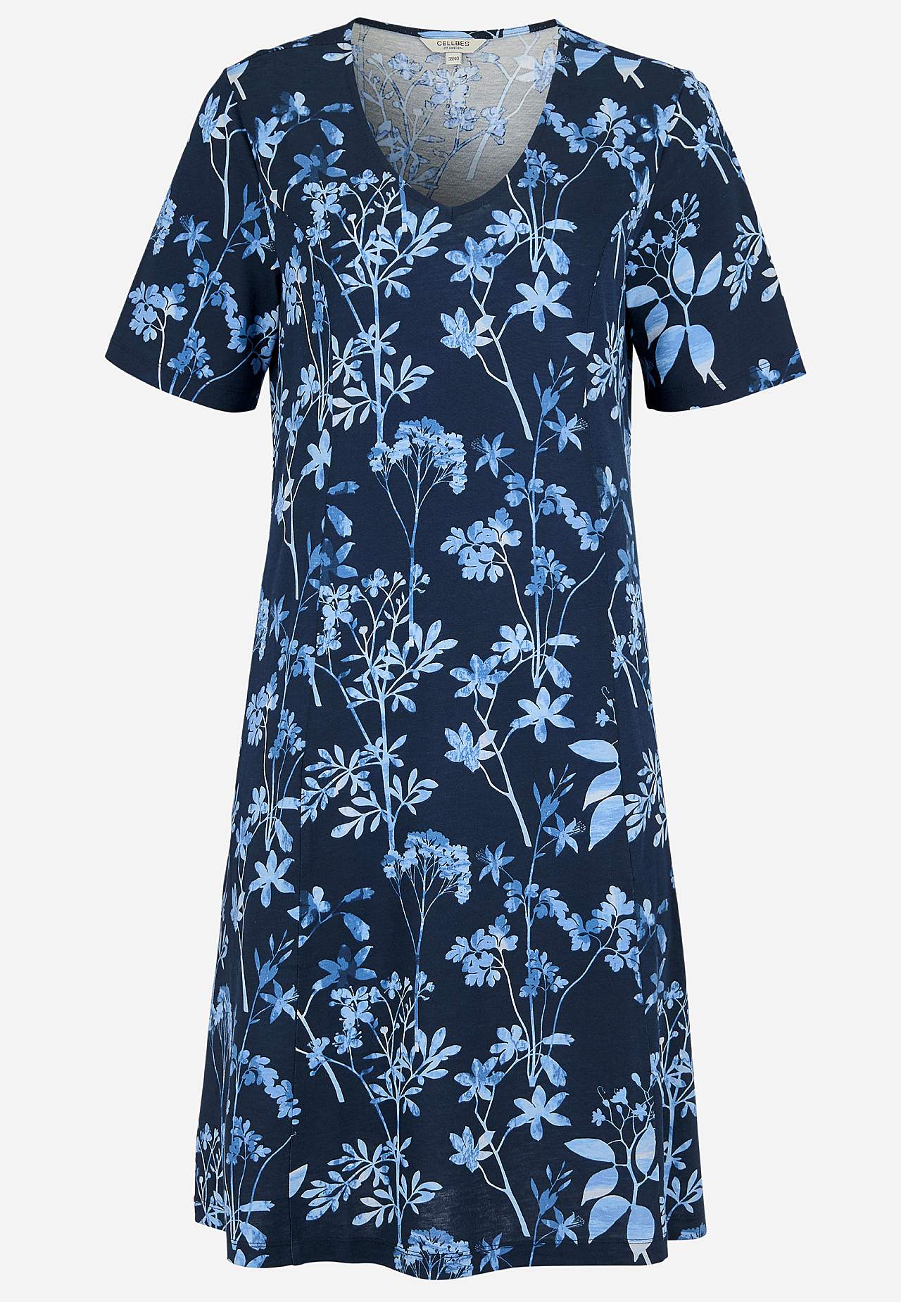 Mønstret jerseykjole med lommer