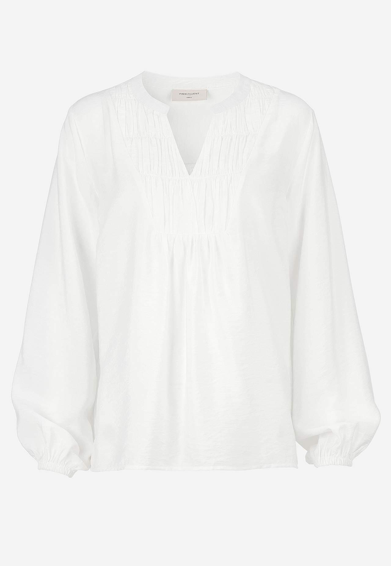 Vævet bluse med rynkedetaljer