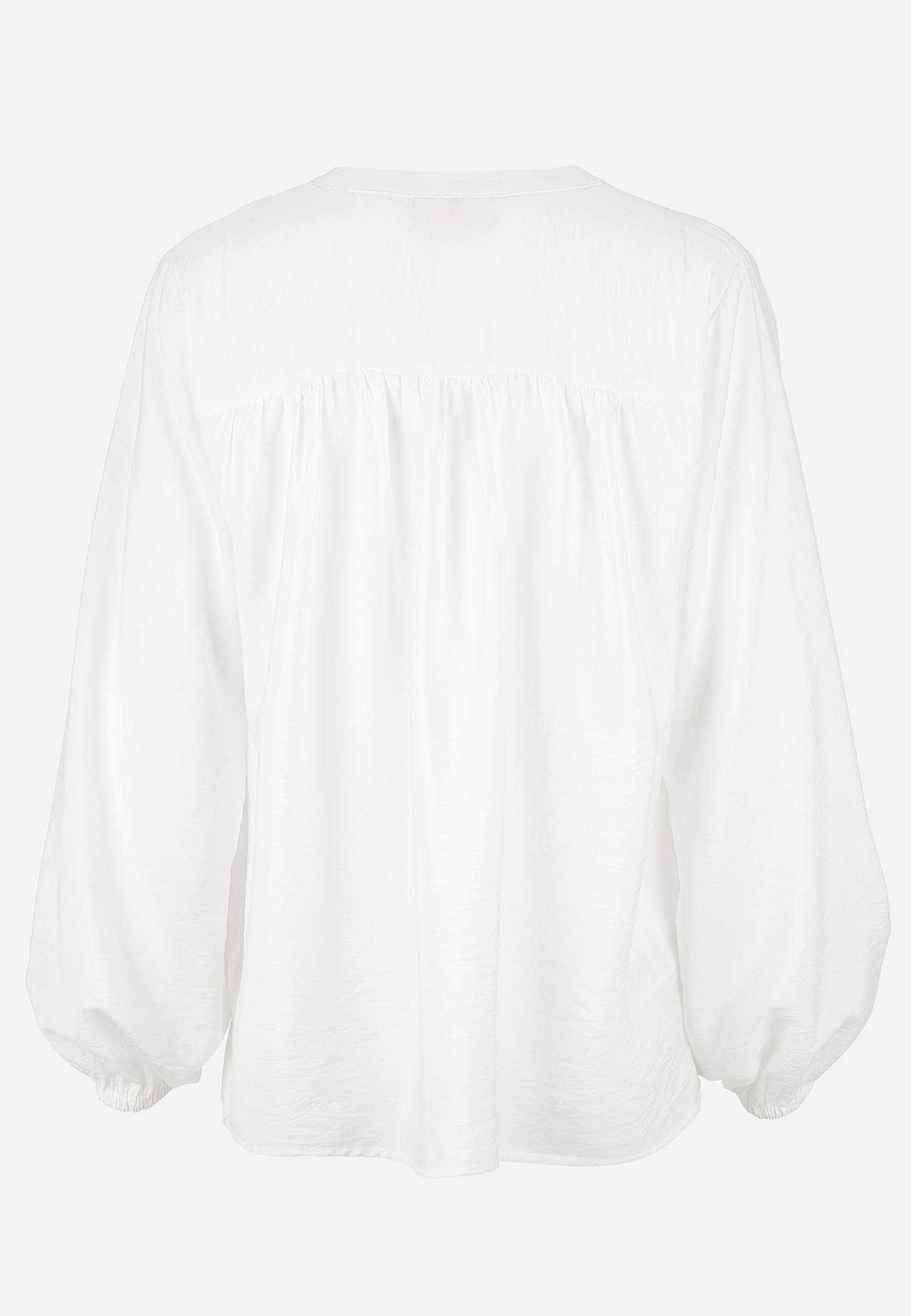 Vævet bluse med rynkedetaljer