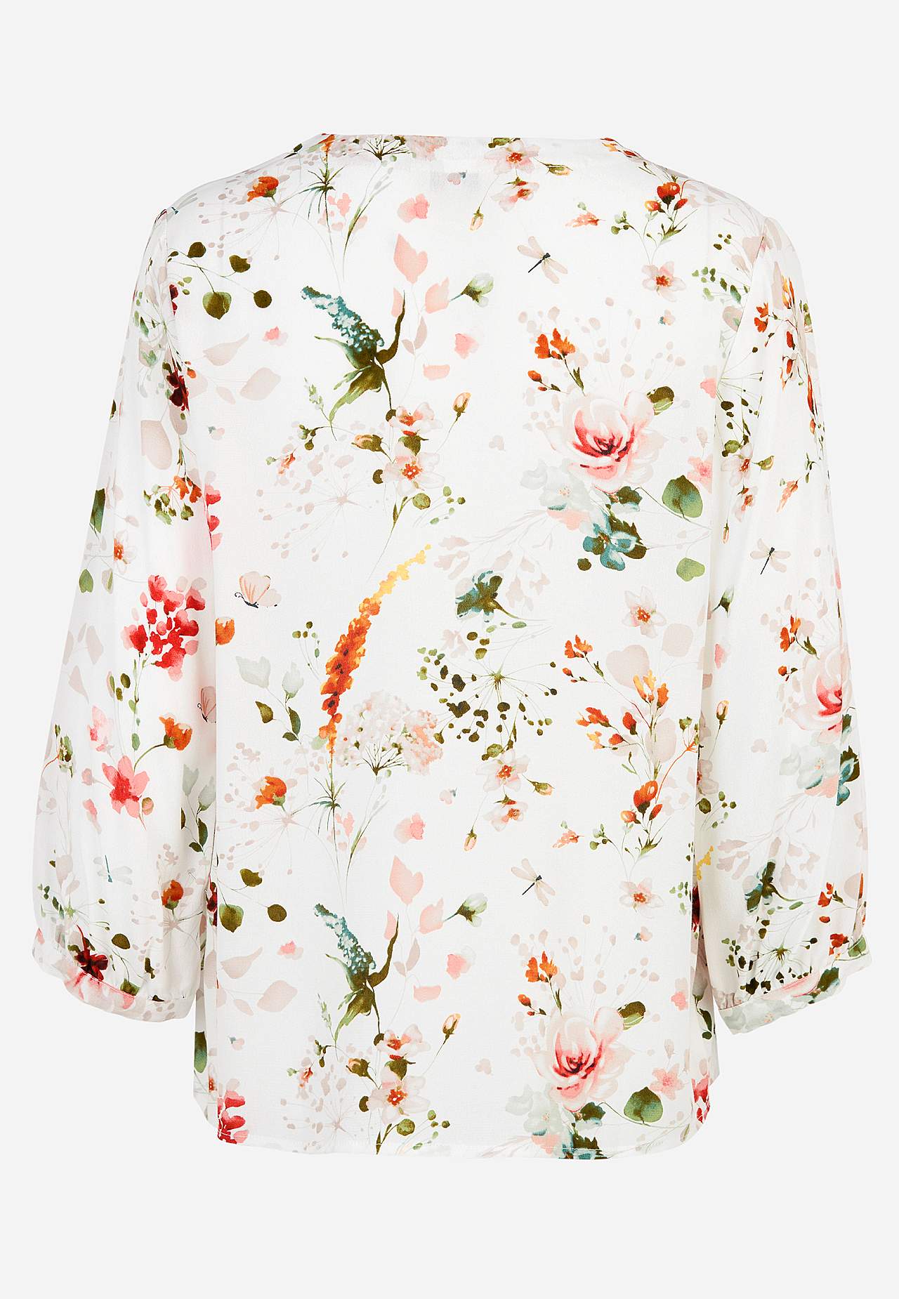 Vævet bluse med et blomstermønster