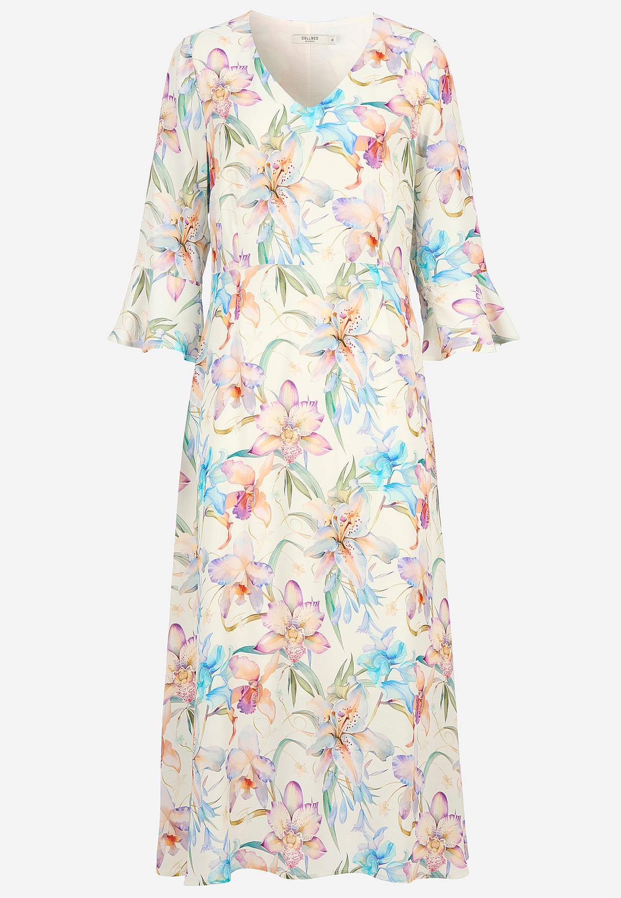 Kjole med flagrende ærme