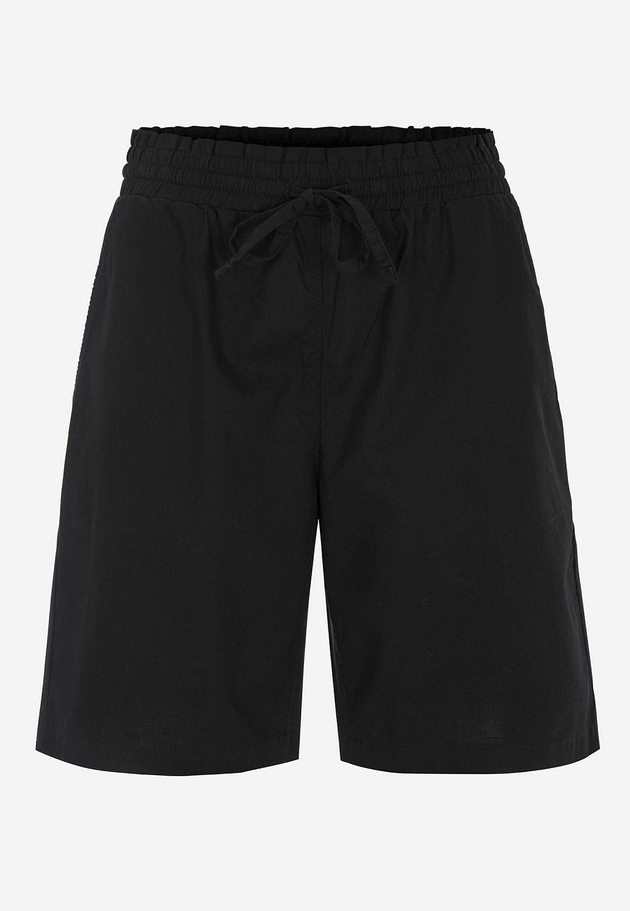 Shorts i vasket bomuld