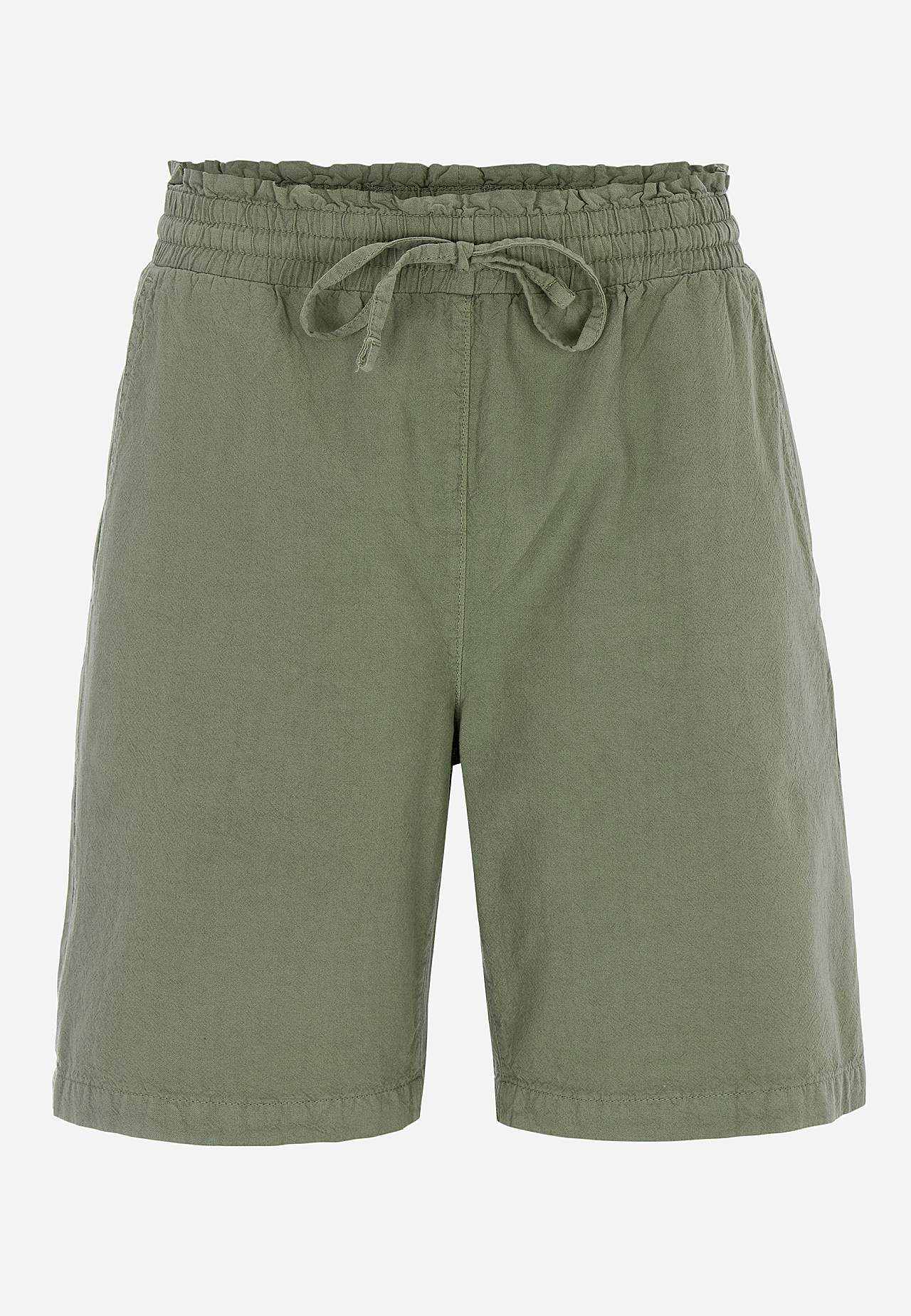 Shorts i vasket bomuld