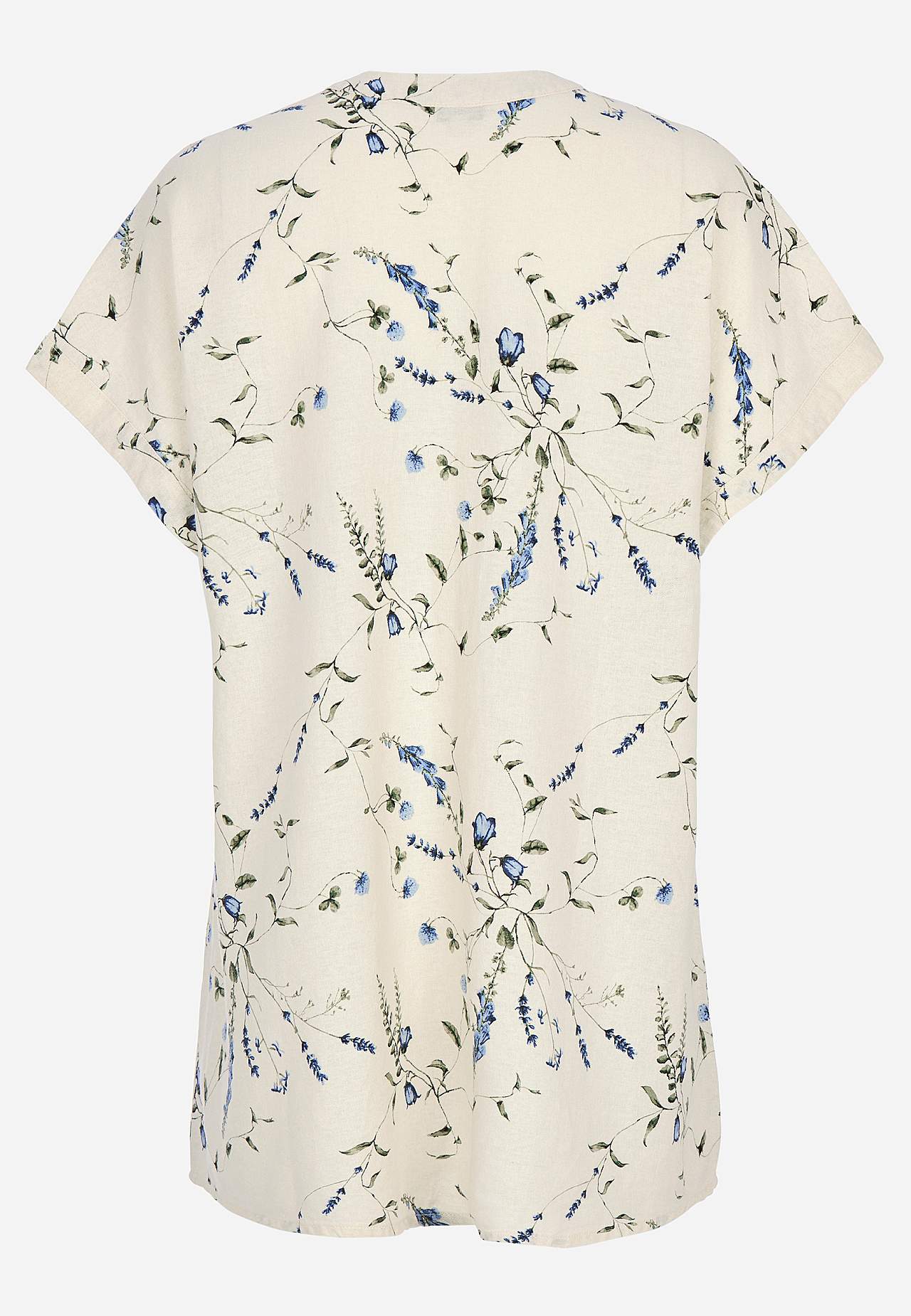 Blomstret hørtunika med knapper
