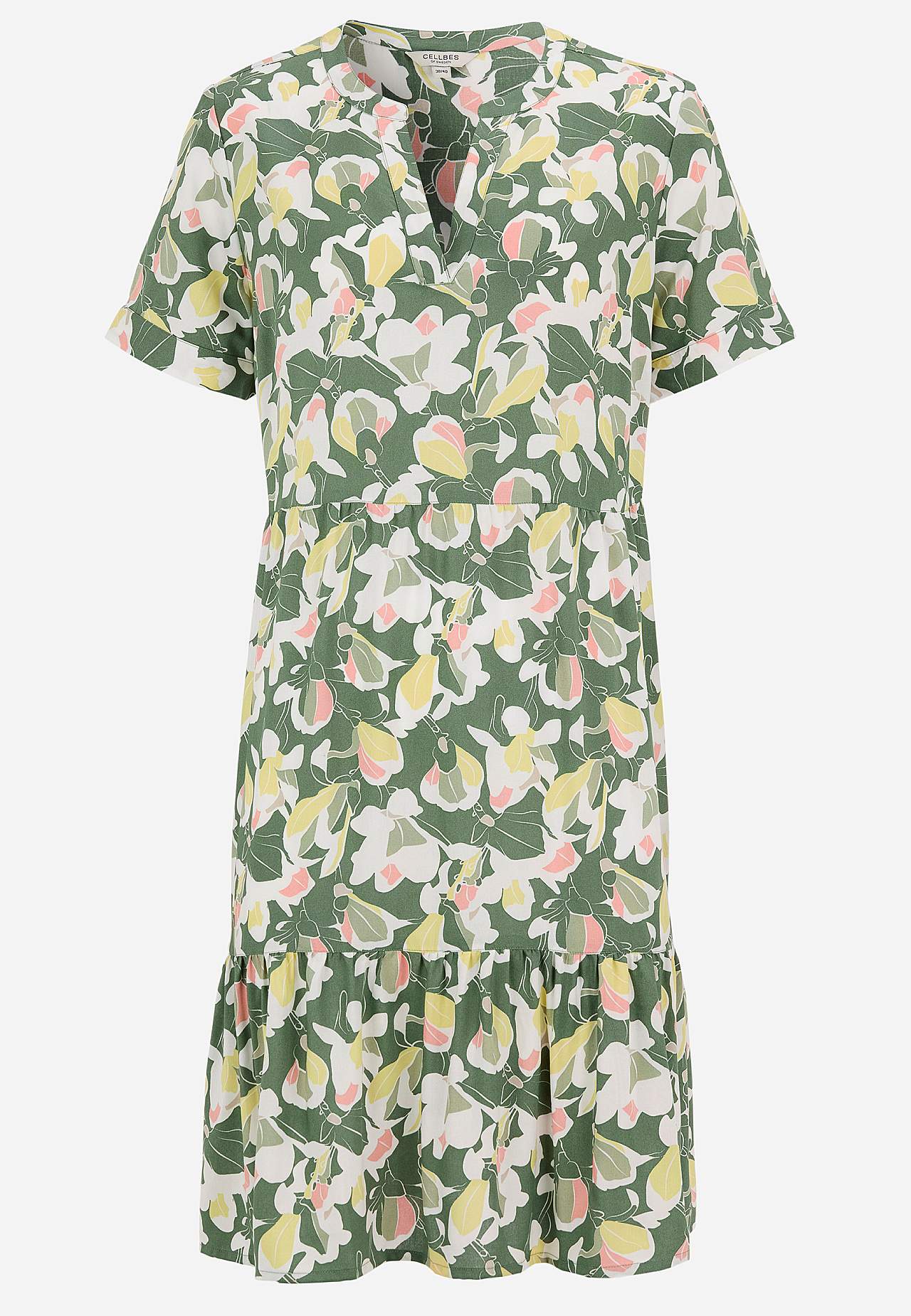 Viskosekjole med volant