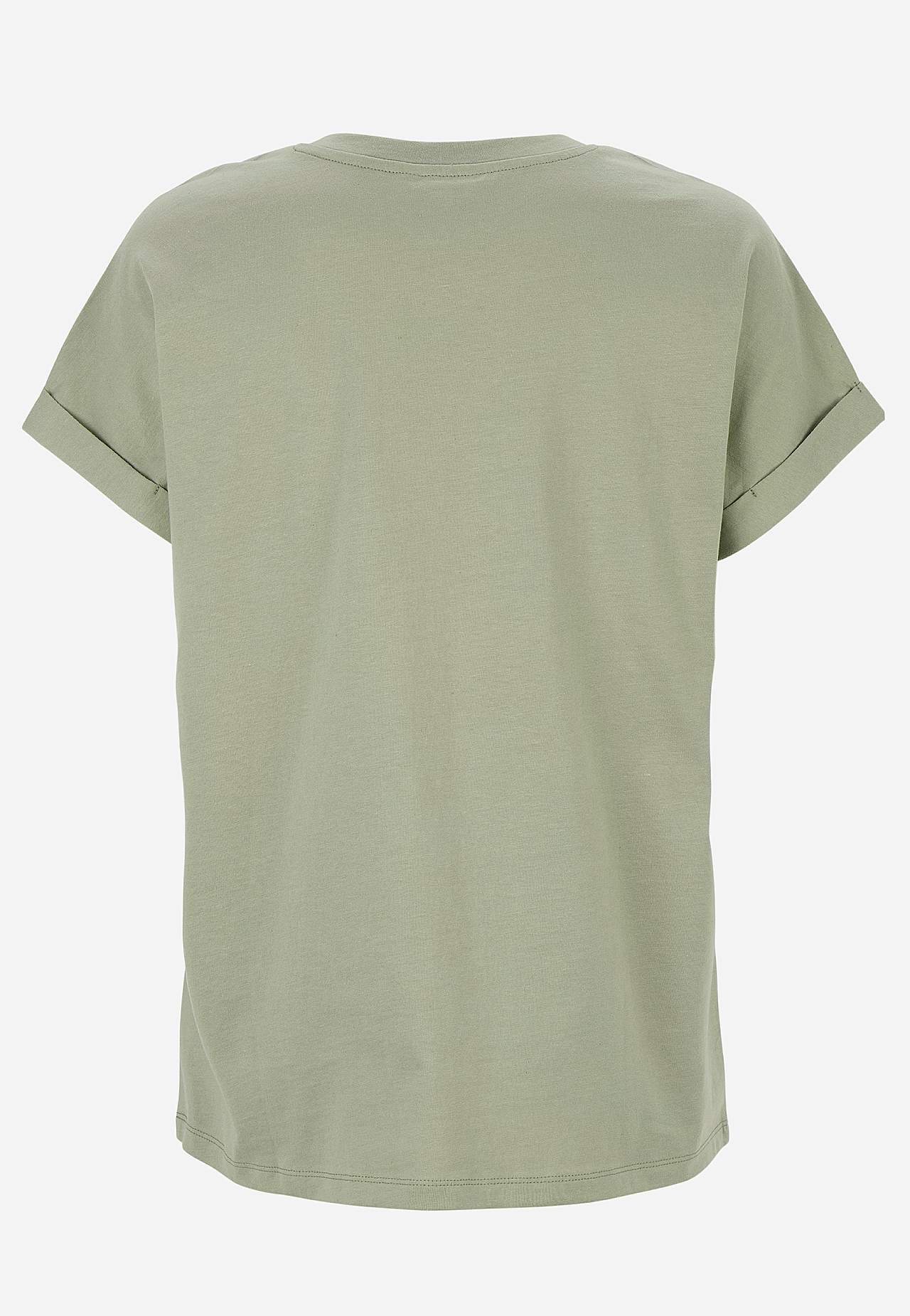Jerseytop med korte, foldede ærmer