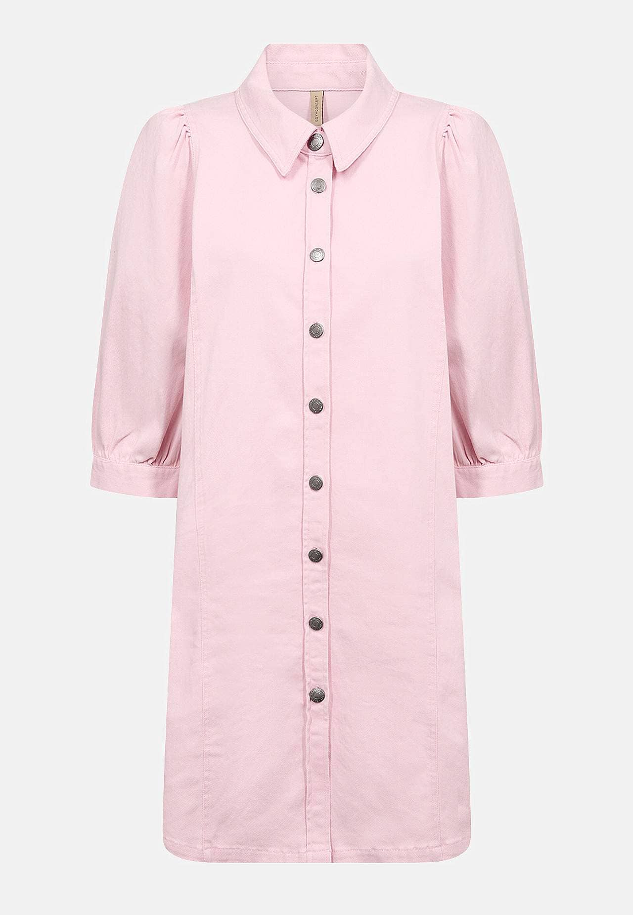 Elastisk cowboykjole i bomuldstwill