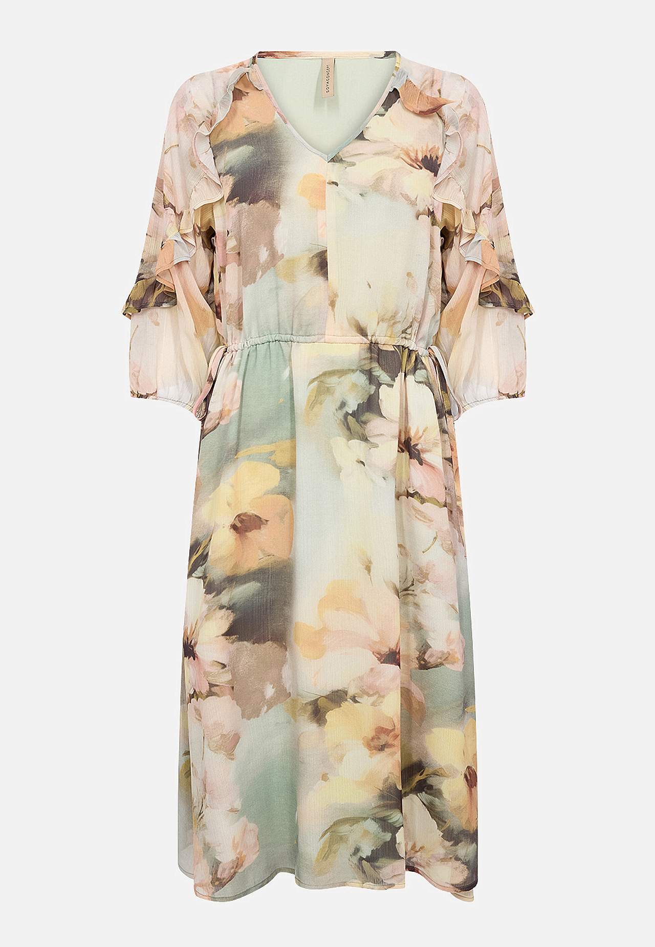 Chiffon kjole med et blomstermønster