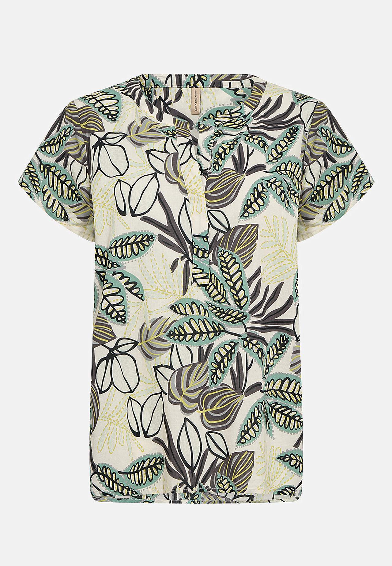 Vævet, mønstret bomuldsbluse