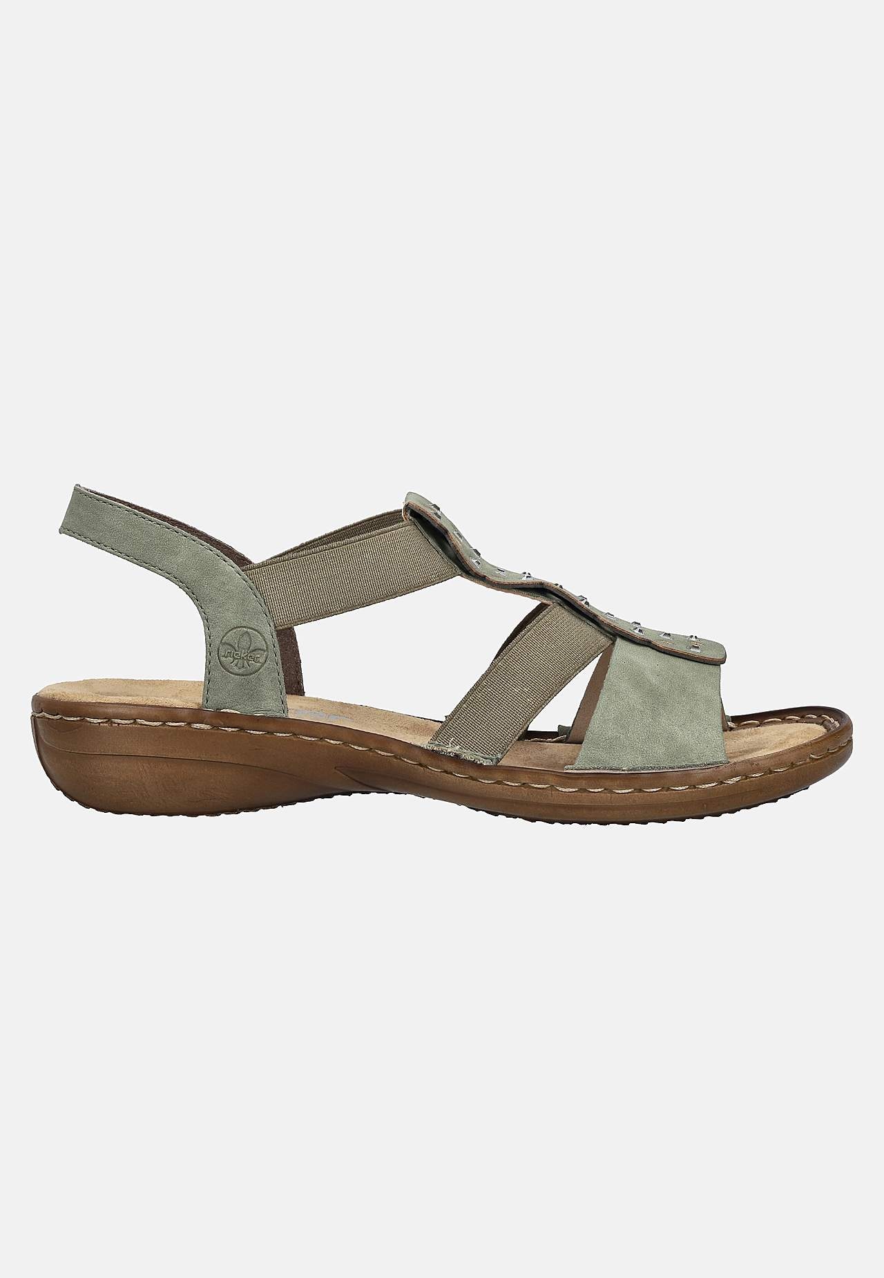 Sandal med rhinsten og elastiske remme