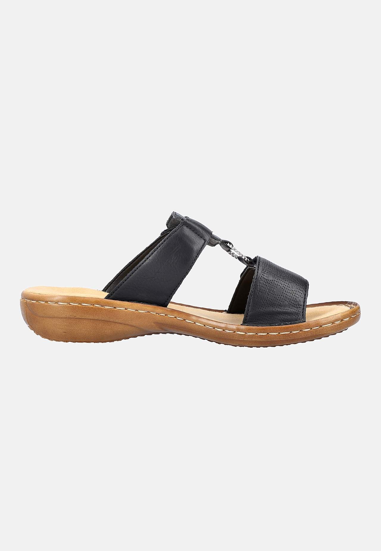 Lædersandal med justérbare remme og slippers