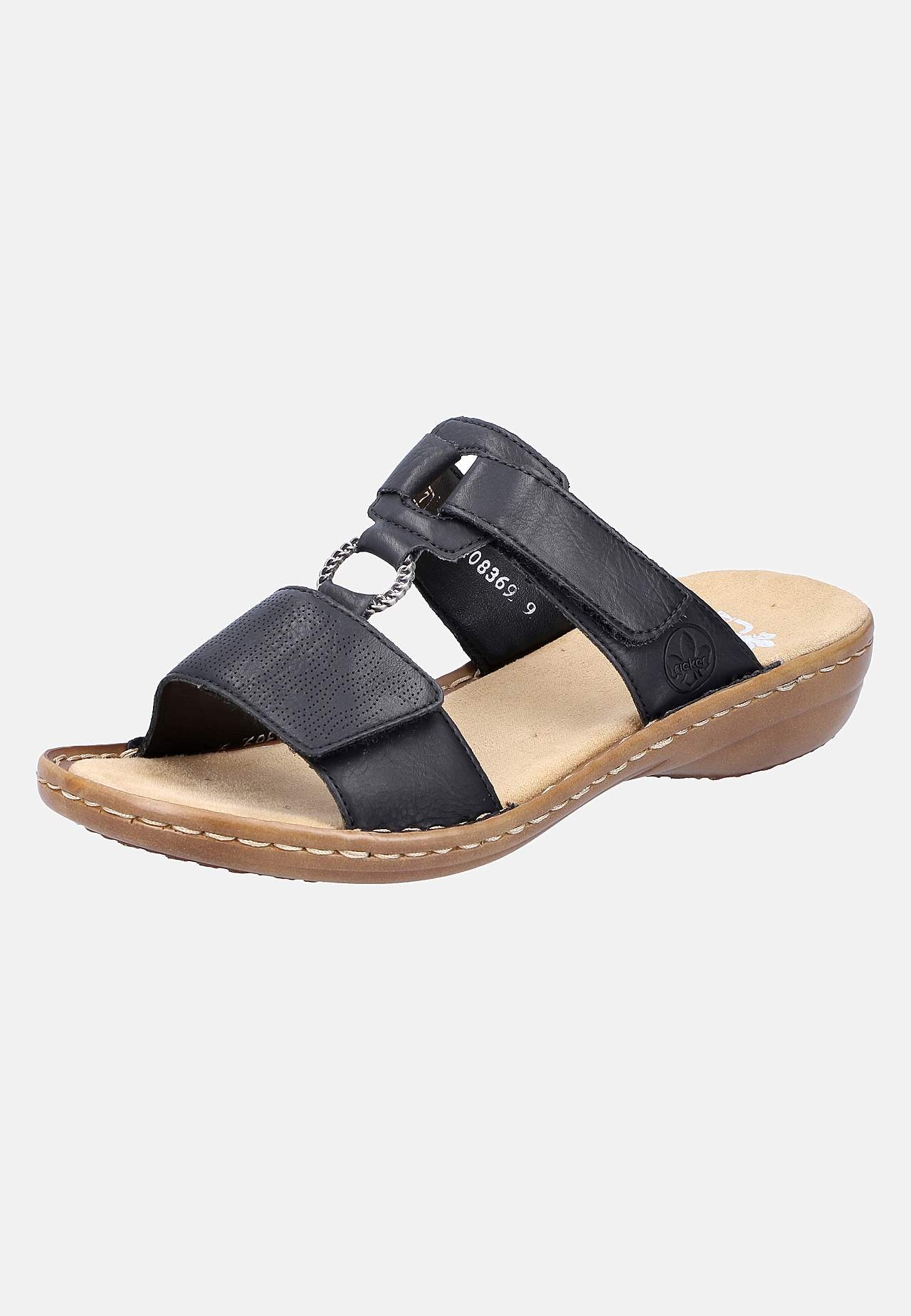 Lædersandal med justérbare remme og slippers
