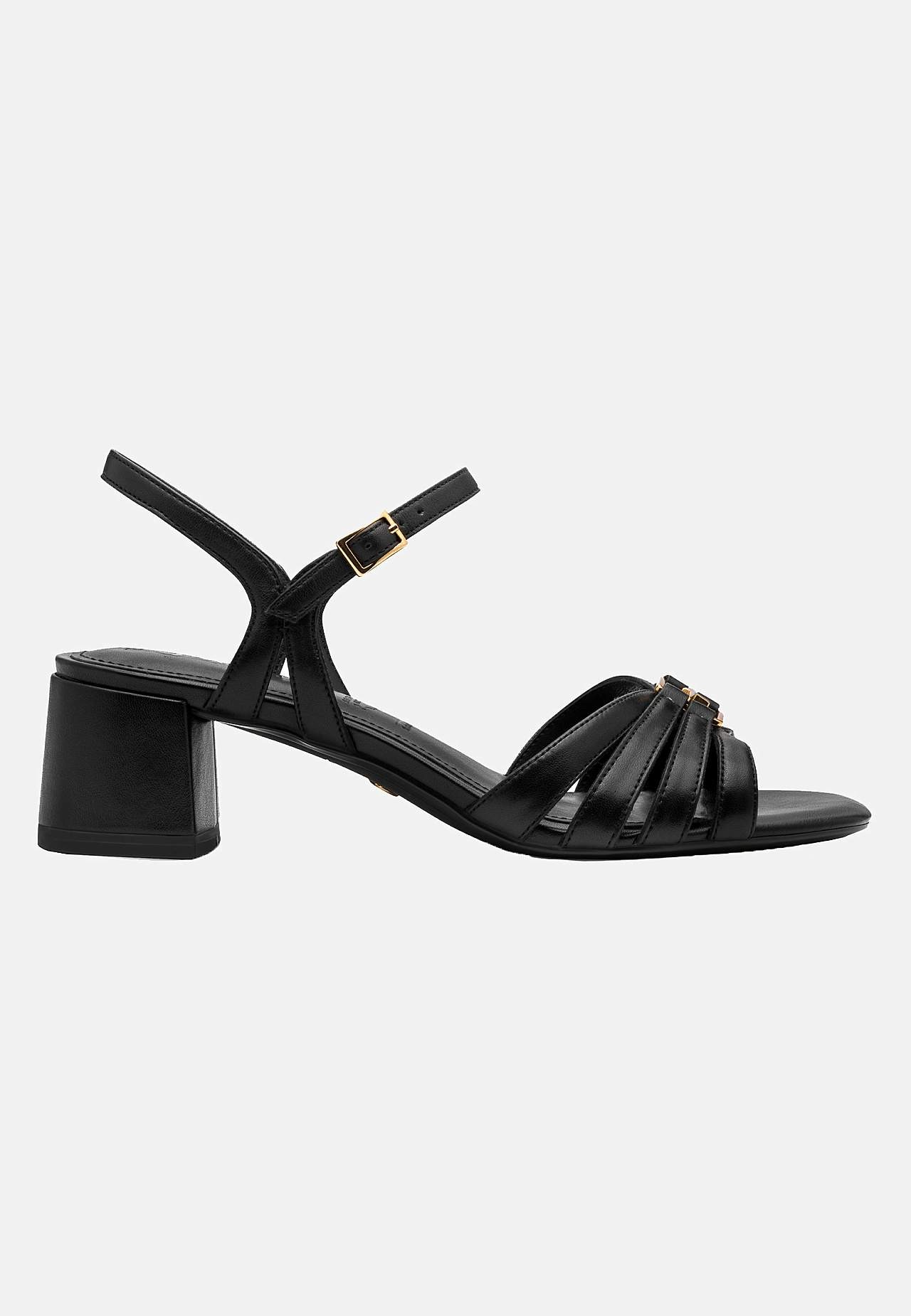 Lædersandalet med metaldetaljer