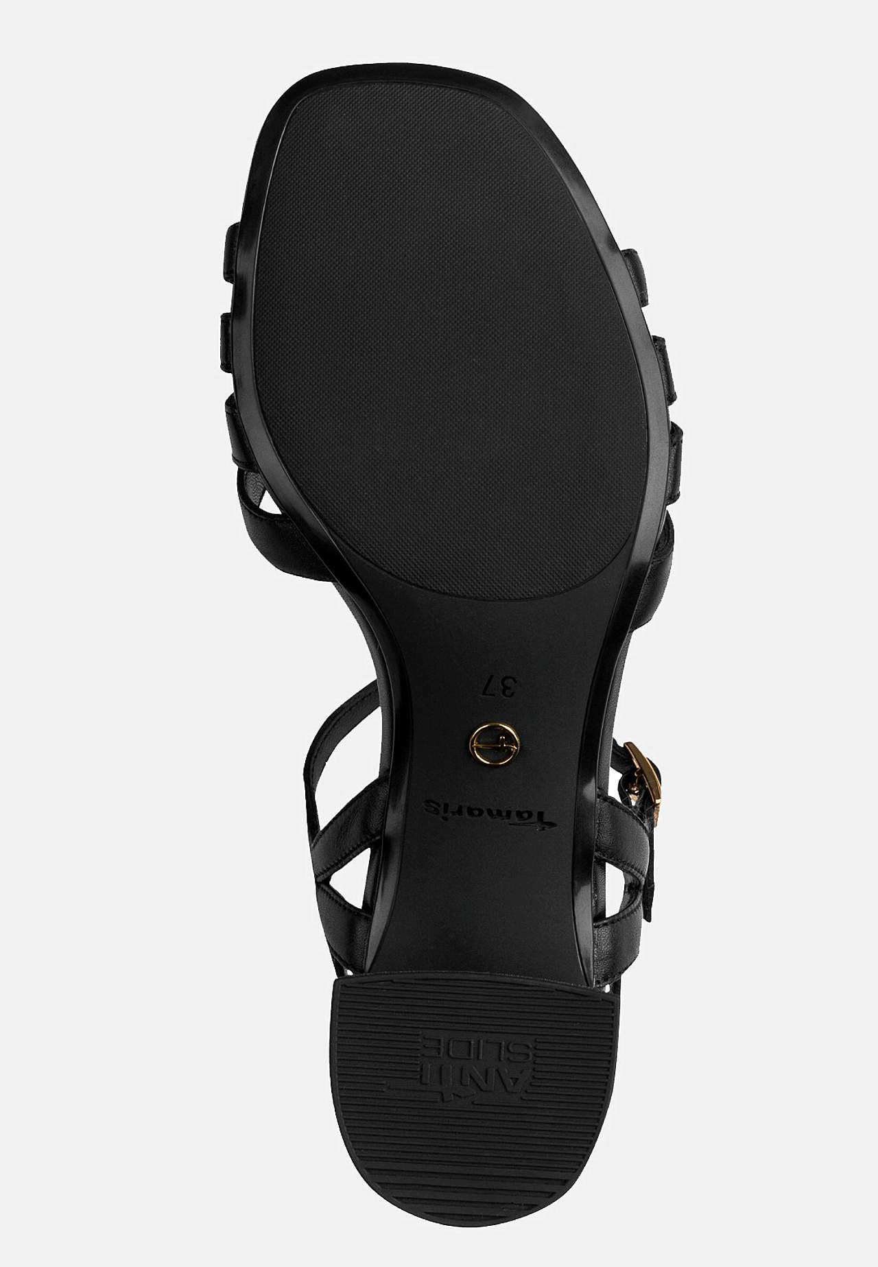 Lædersandalet med metaldetaljer