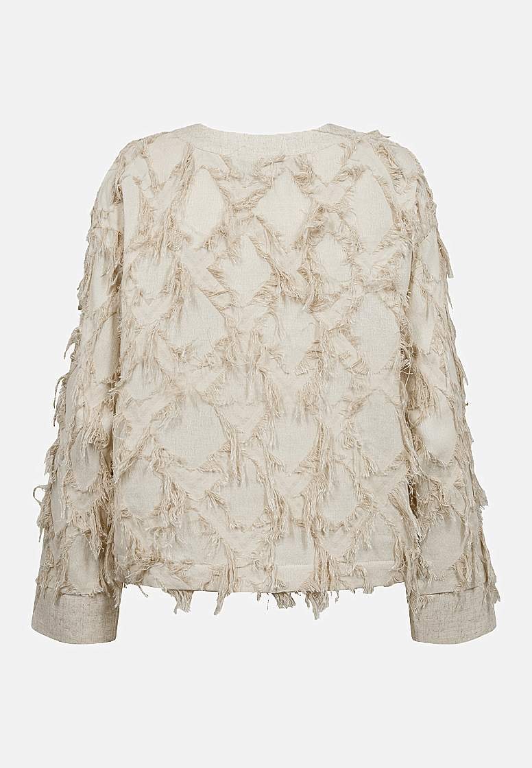 Jacquardvævet jakke med kvastdetaljer