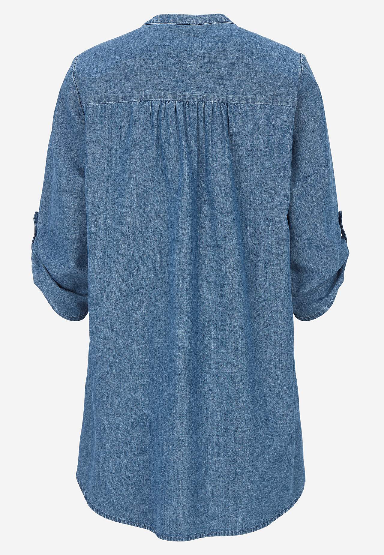 Luftig tunika i let denim med lommer