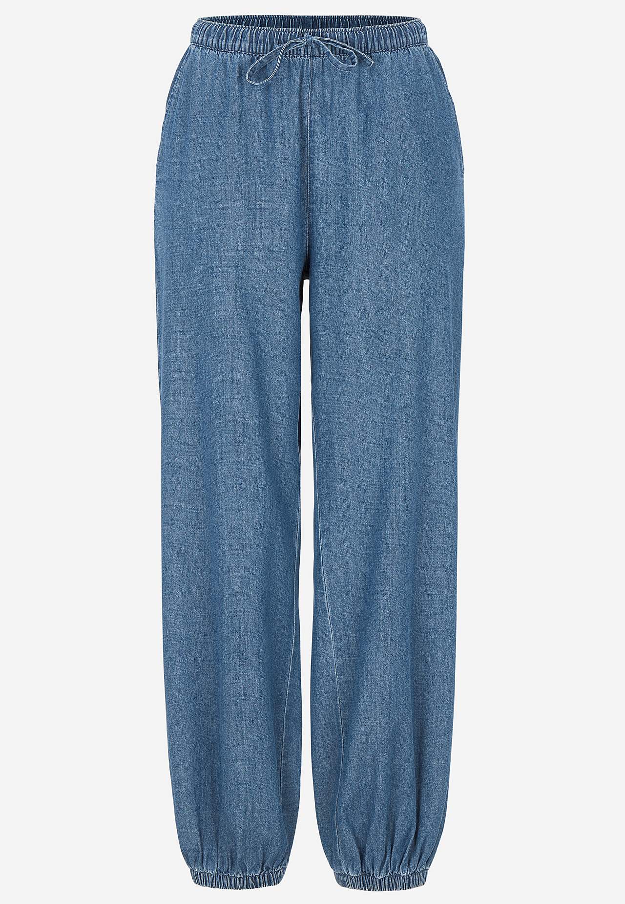 Bukser i let denim med høj talje