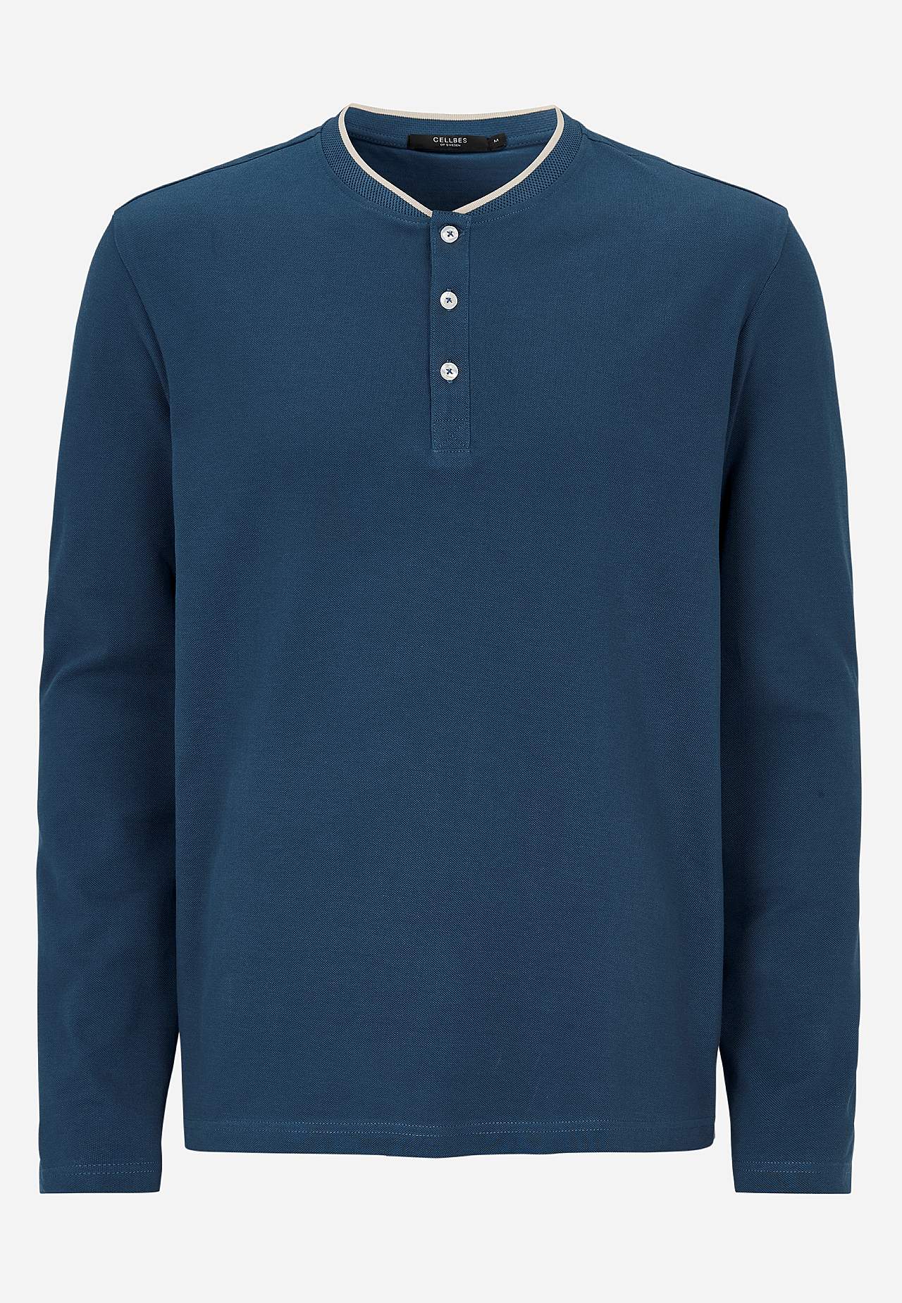 Langærmet poloshirt i bomuld