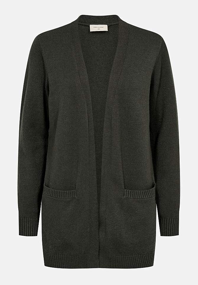 Fintstrikket cardigan med lommer