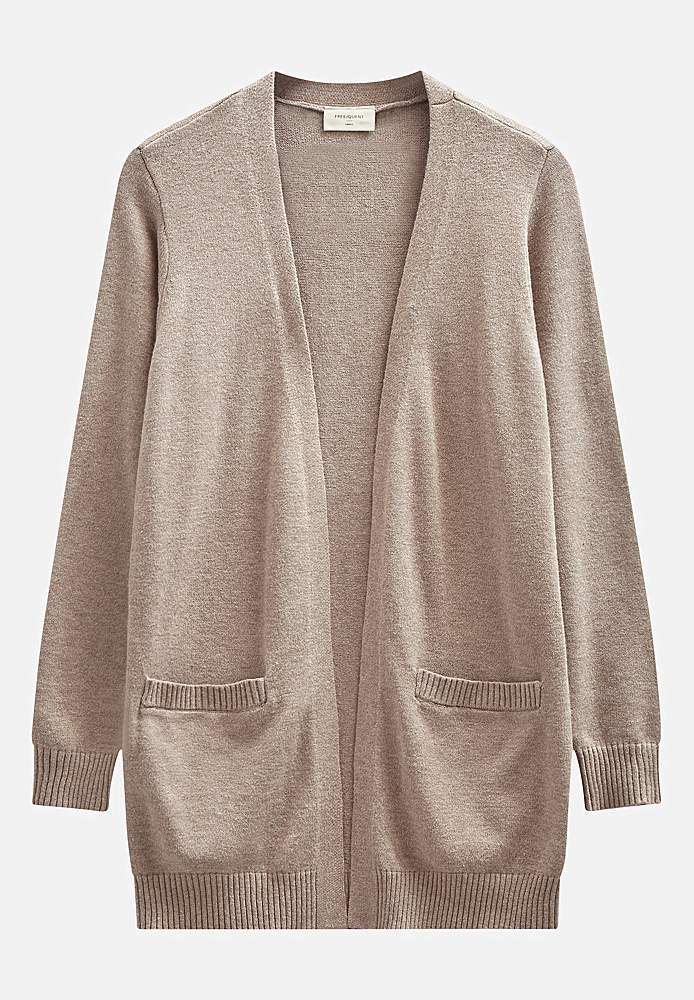 Fintstrikket cardigan med lommer