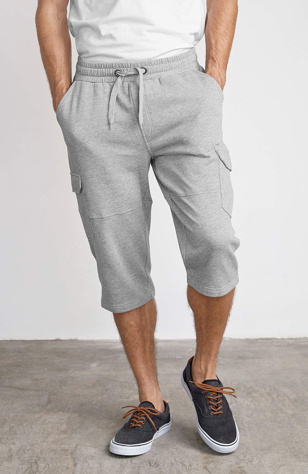 Lange sweatshirt-shorts med cargolommer Smarty